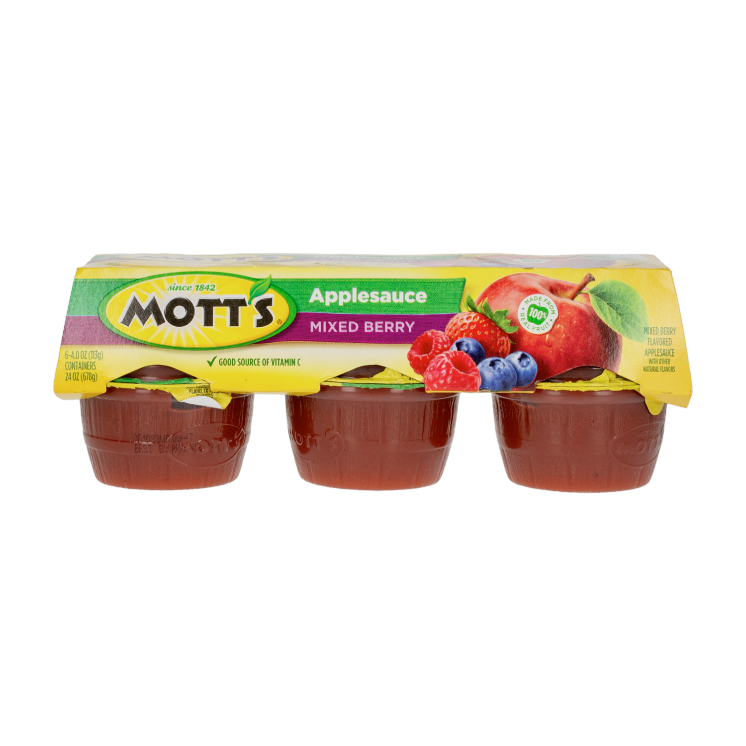 Pure De Manzana Sabor A Frutos Rojos MOTT’S 6 X 113 G