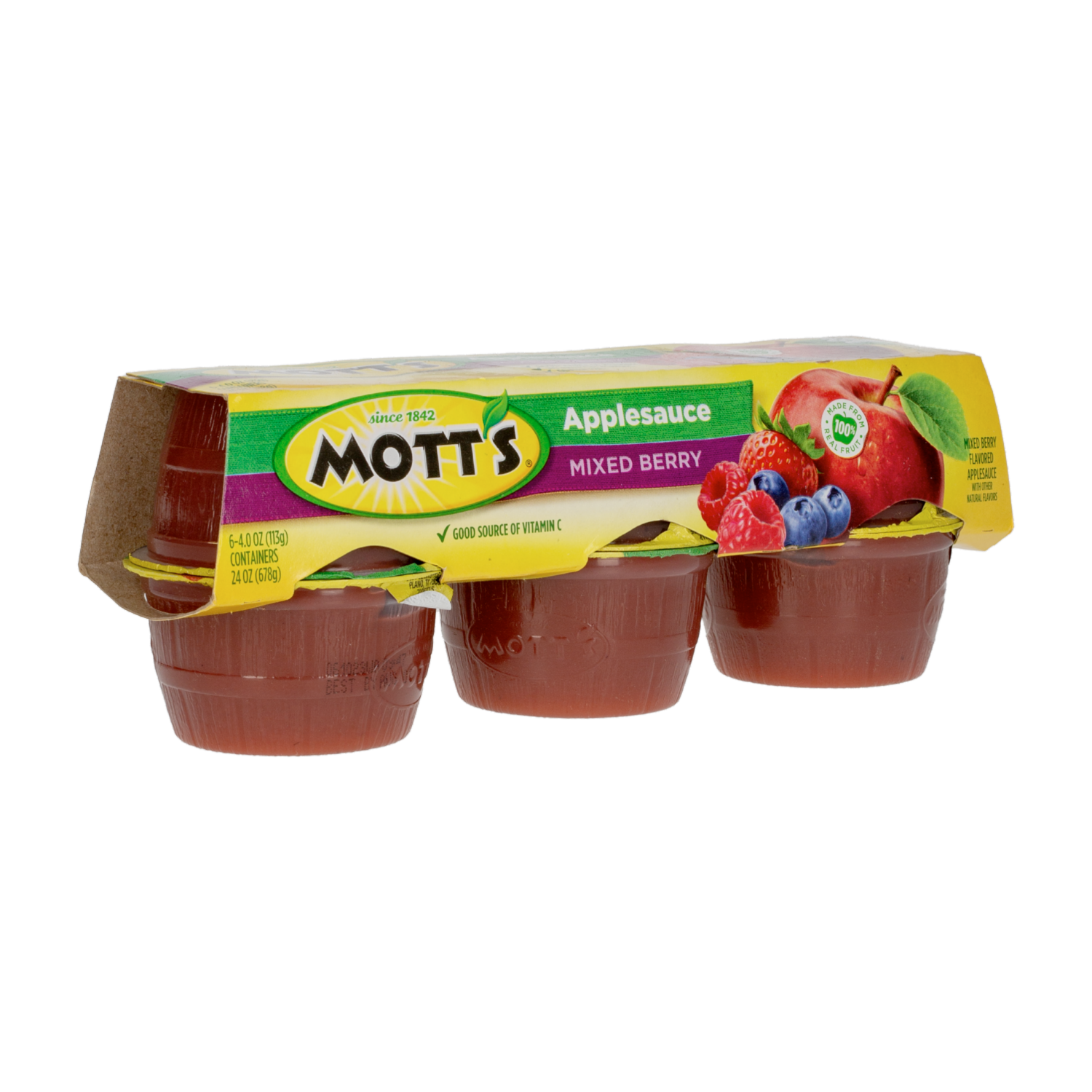 Pure De Manzana Sabor A Frutos Rojos MOTT’S 6 X 113 G