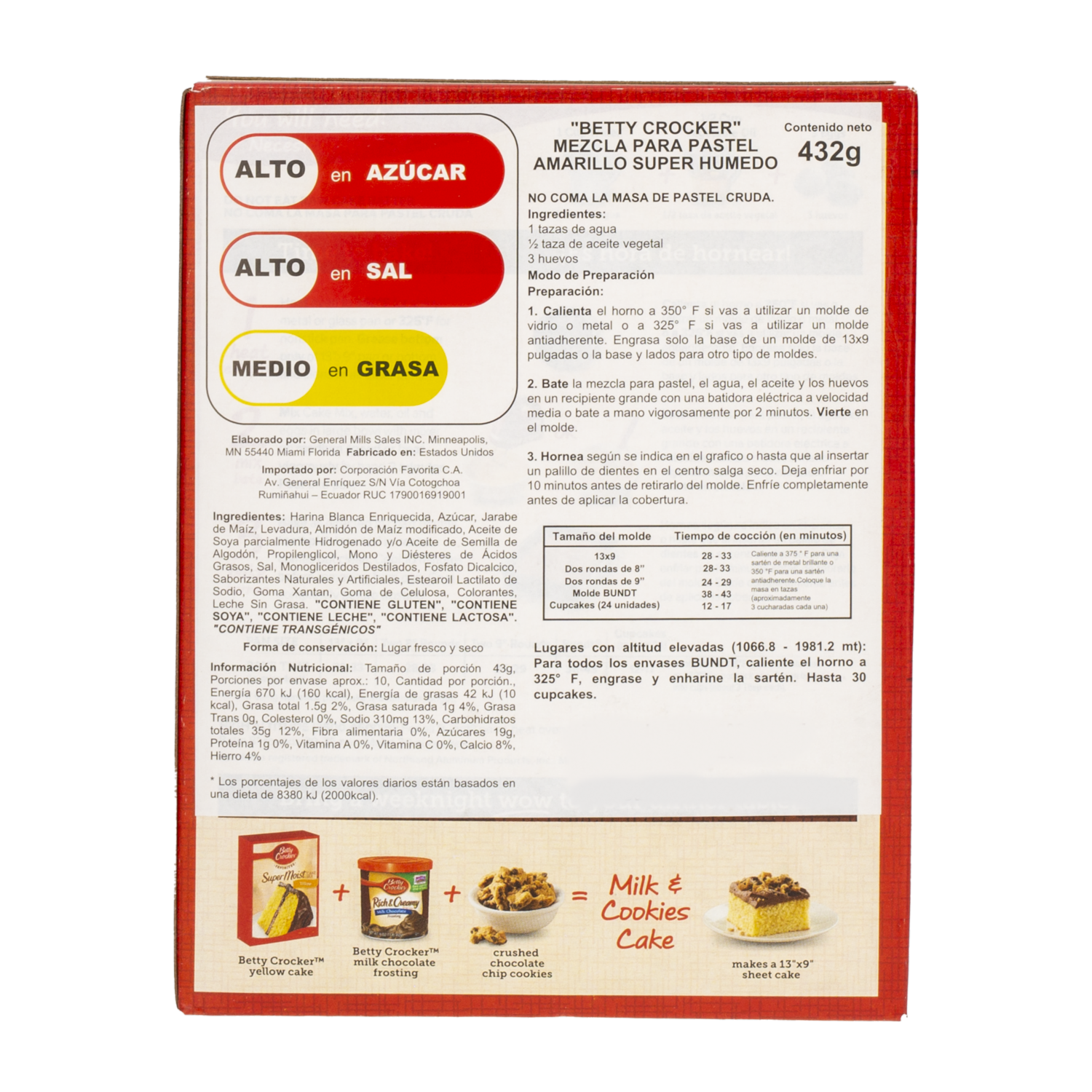 Cake Amarillo BETTY CROCKER 432 G