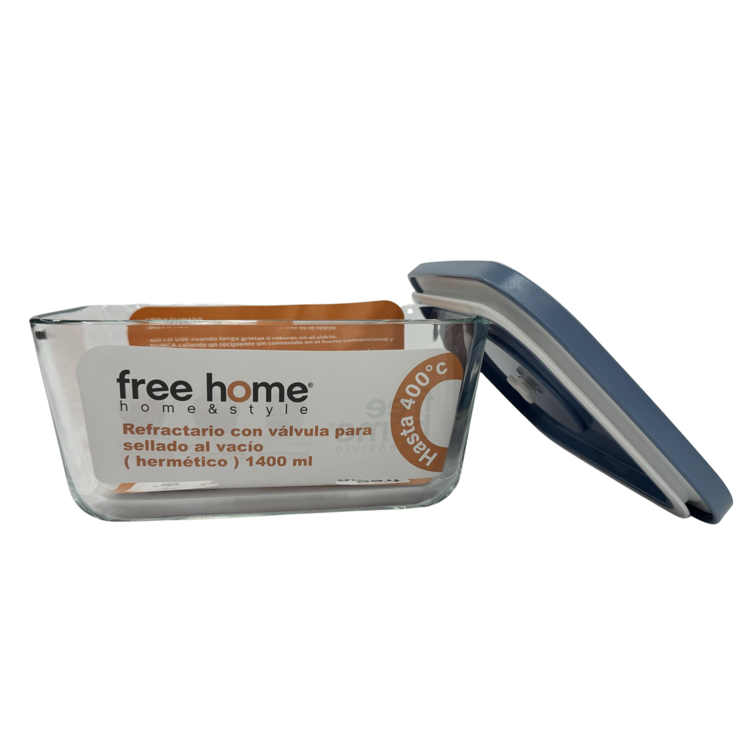Repostero Refractario Con Válvula Y Fecha Celeste FREE HOME 1400 Ml