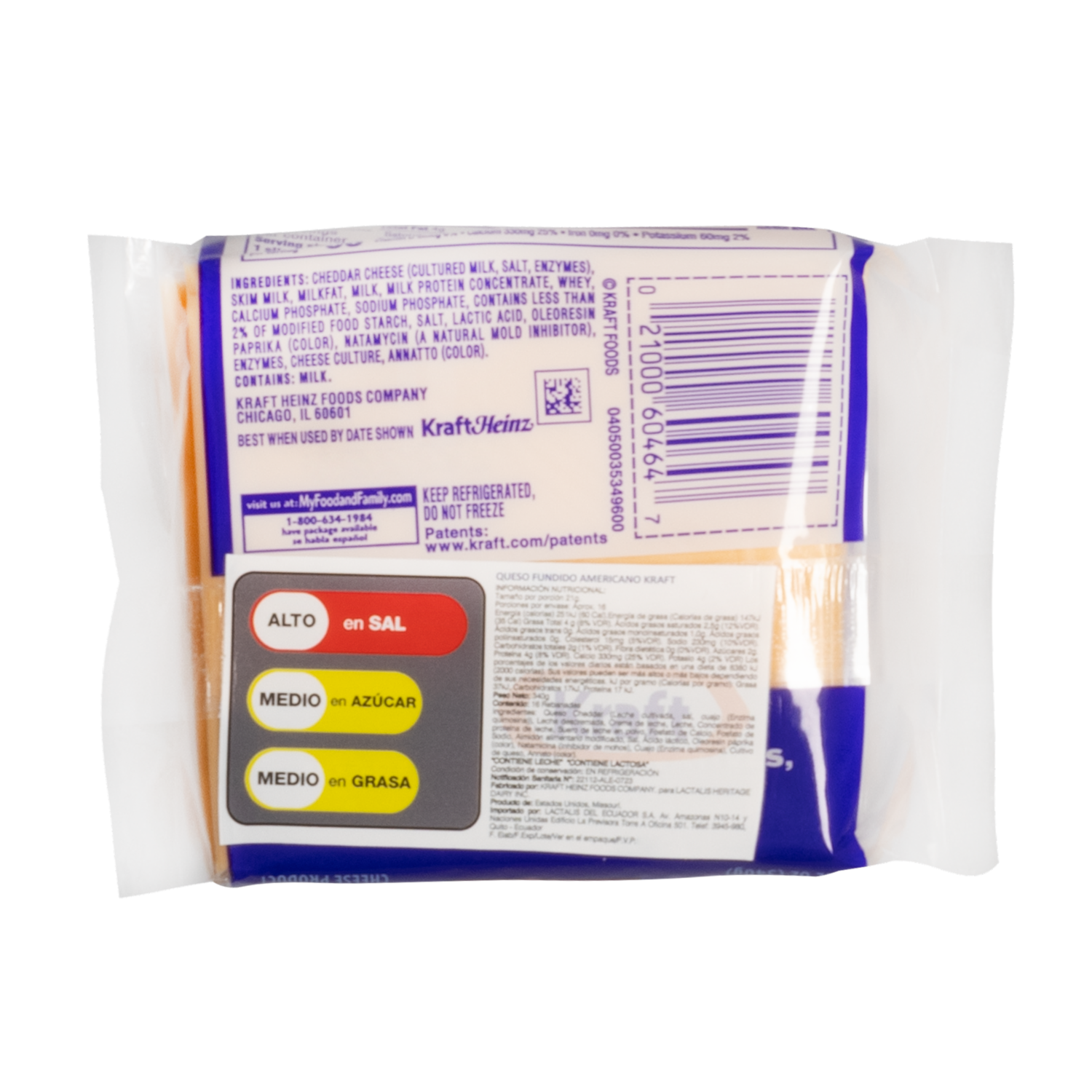 Queso Americano Lonchas KRAFT 340 G