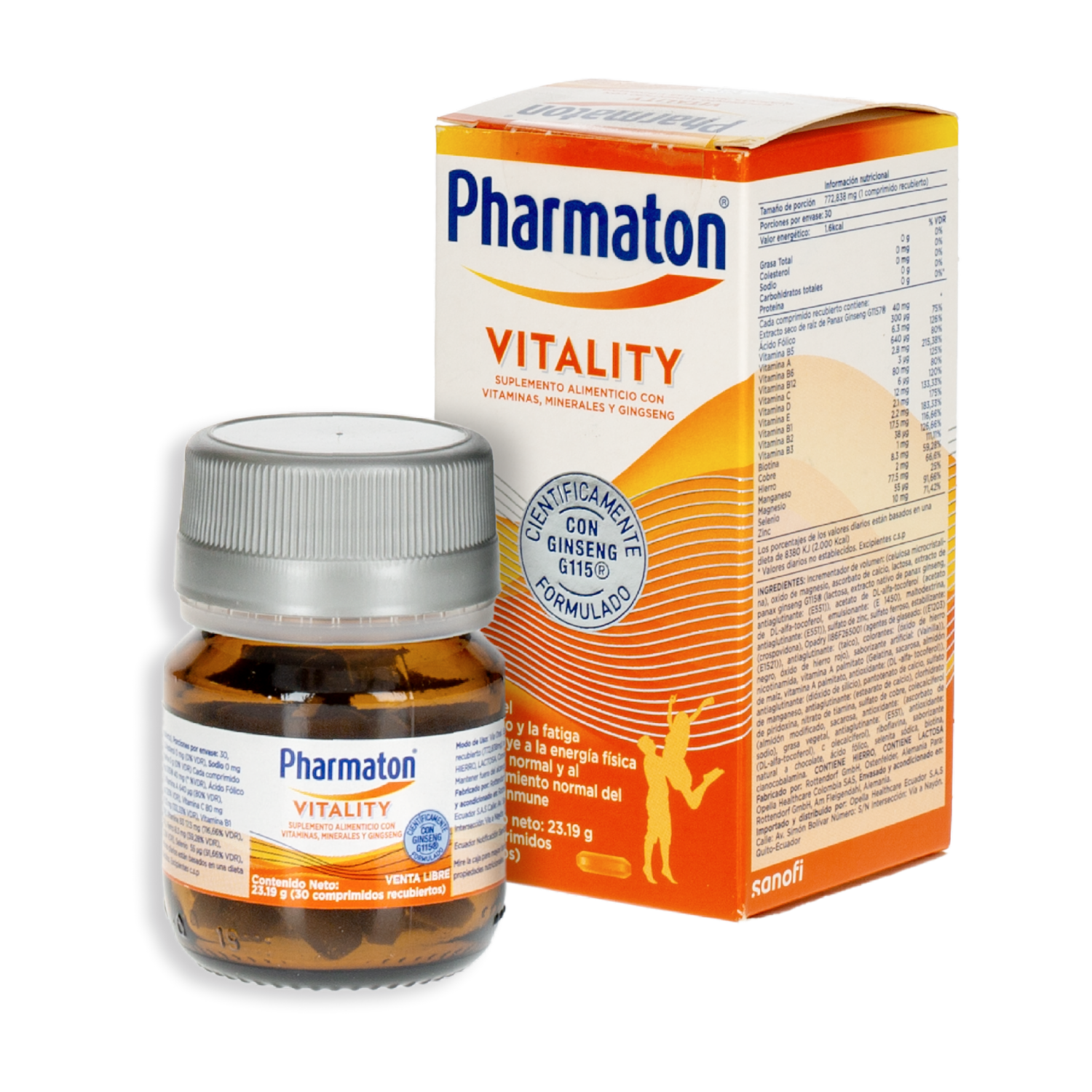Multivitamínico Vitality En Capsulas PHARMATON Frasco 30 Uds
