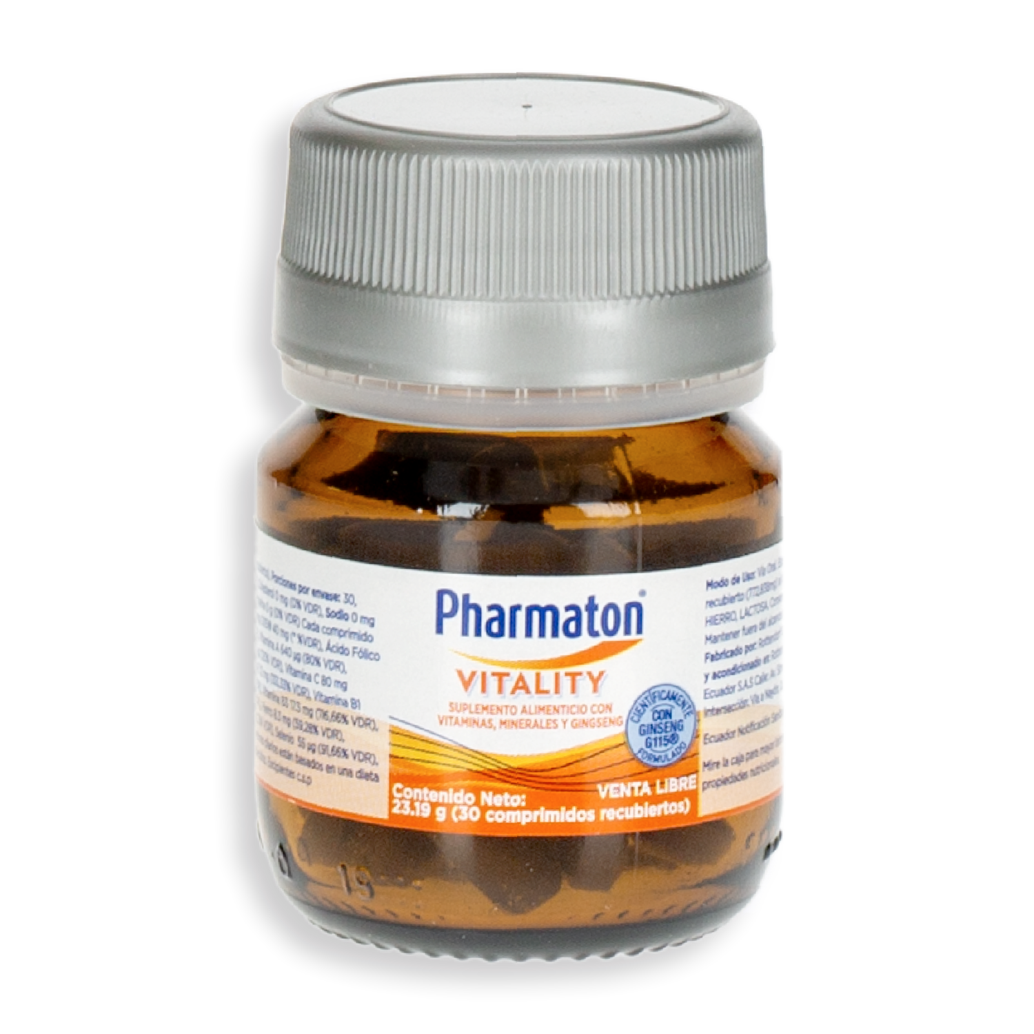 Multivitamínico Vitality En Capsulas PHARMATON Frasco 30 Uds