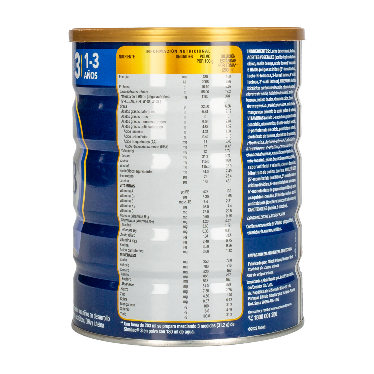 Leche En Fórmula Infantil Etapa 3 Cinco Hmo SIMILAC 800 G