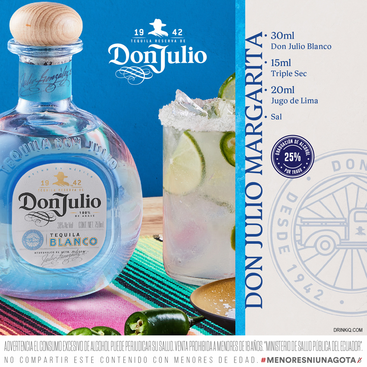 Tequila Blanco DON JULIO 750 Ml