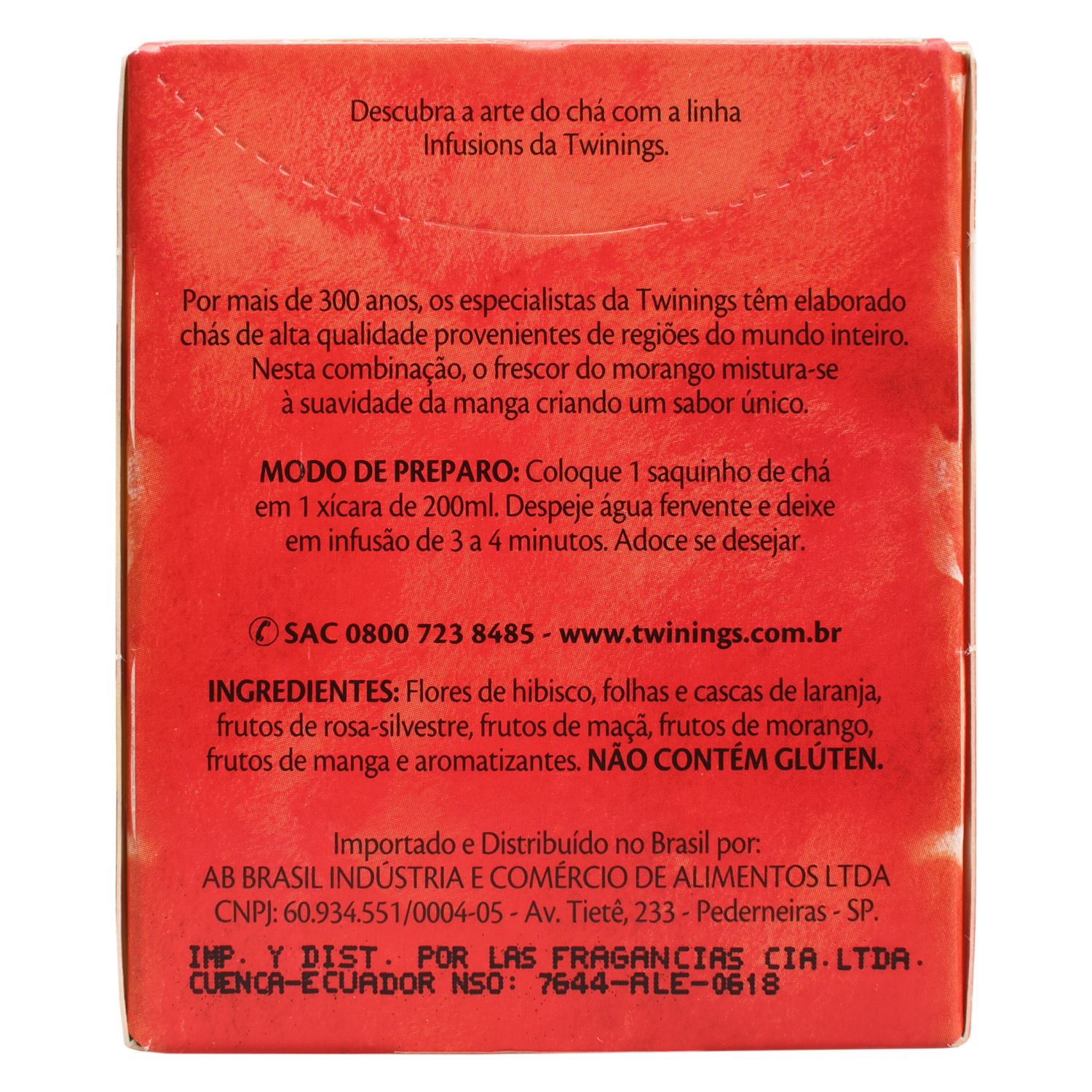Infusión Fresa Y Mango Sin Gluten TWININGS 15 G