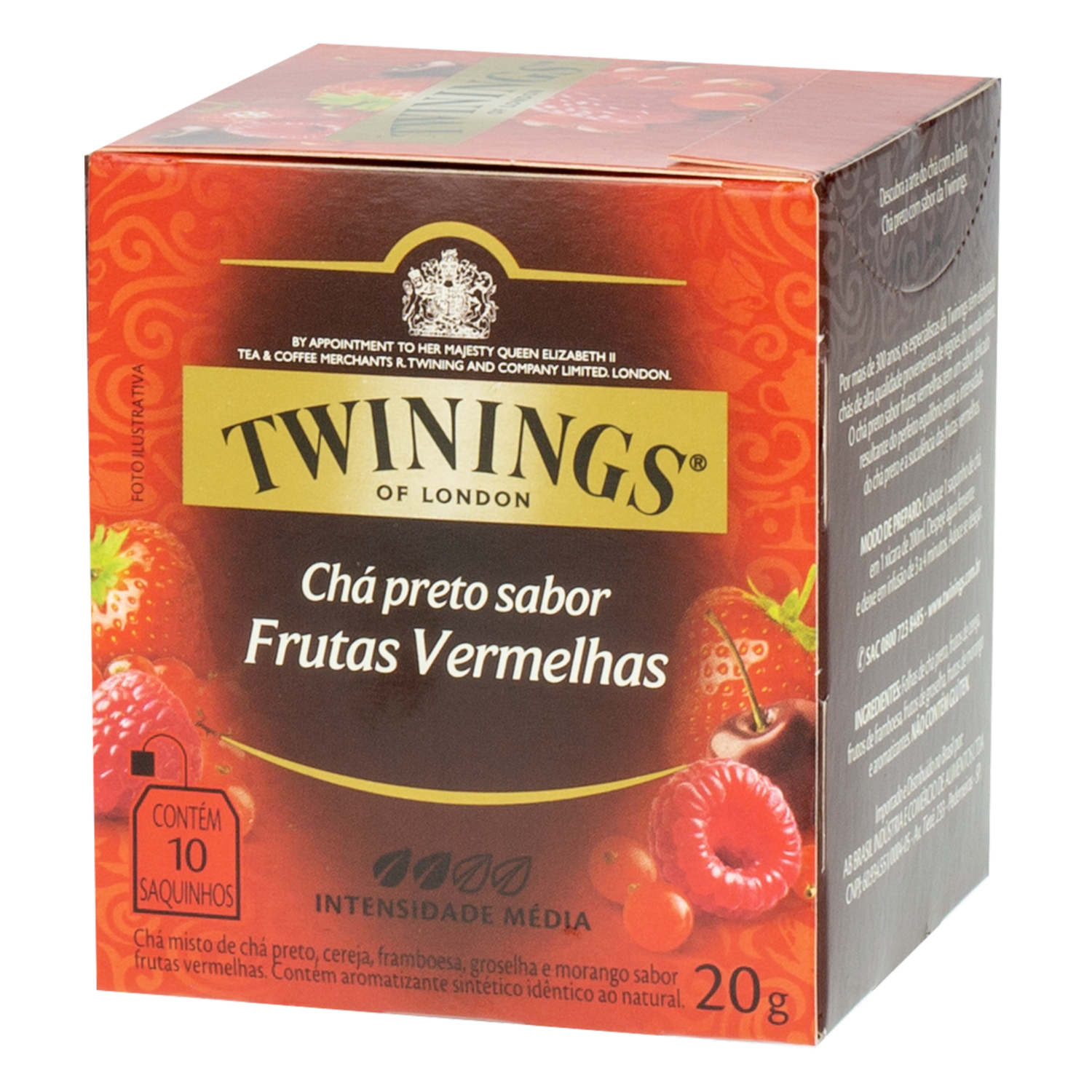 Té Negro Sabor Frutos Rojos TWININGS 20 G