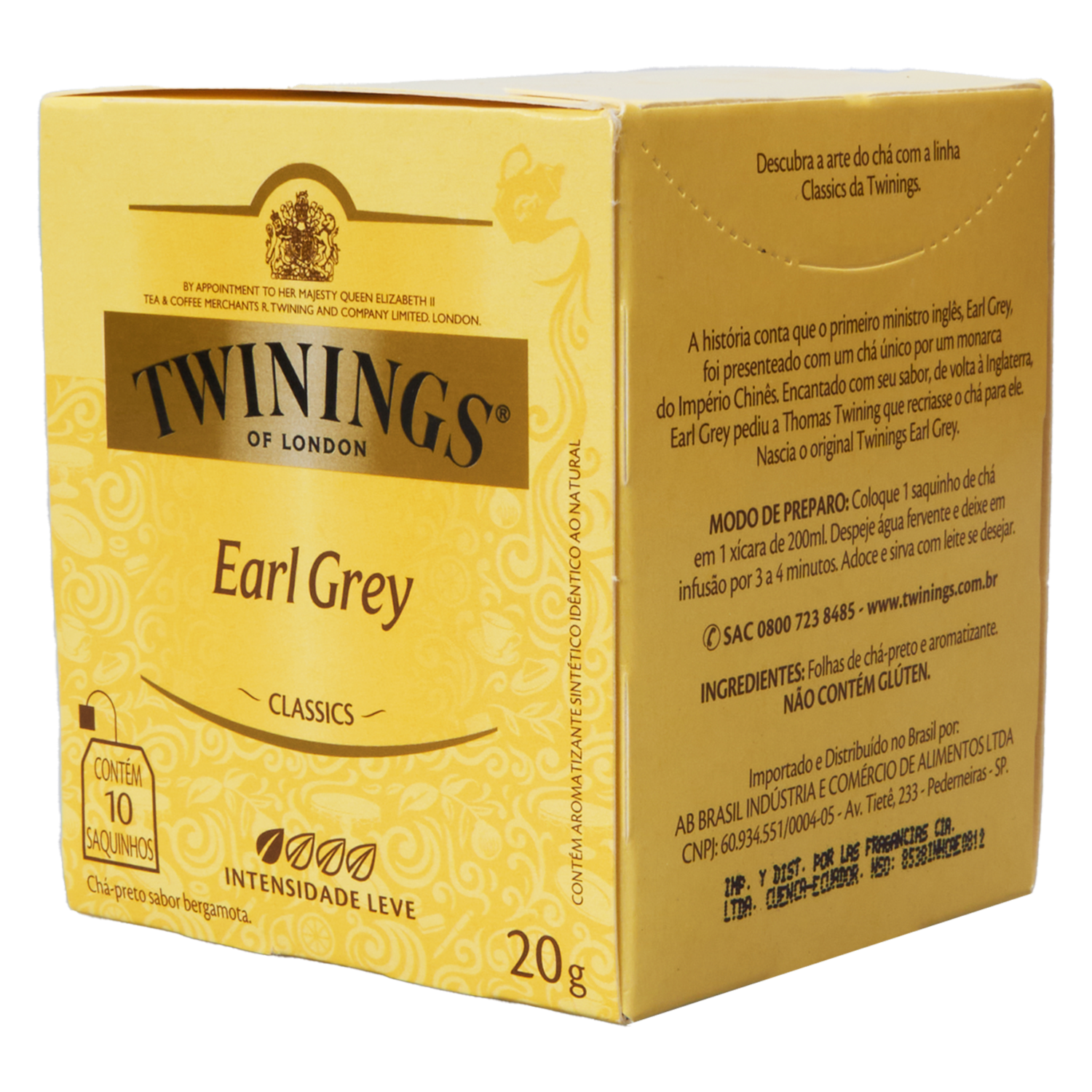 Té Negro Earl Grey TWININGS 10 X 2 g