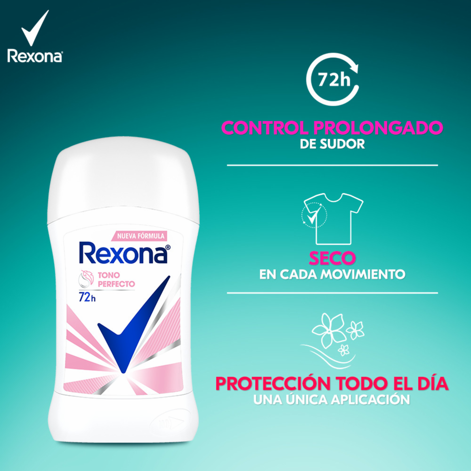 Desodorante En Barra Para Dama Tono Perfecto REXONA 45 G
