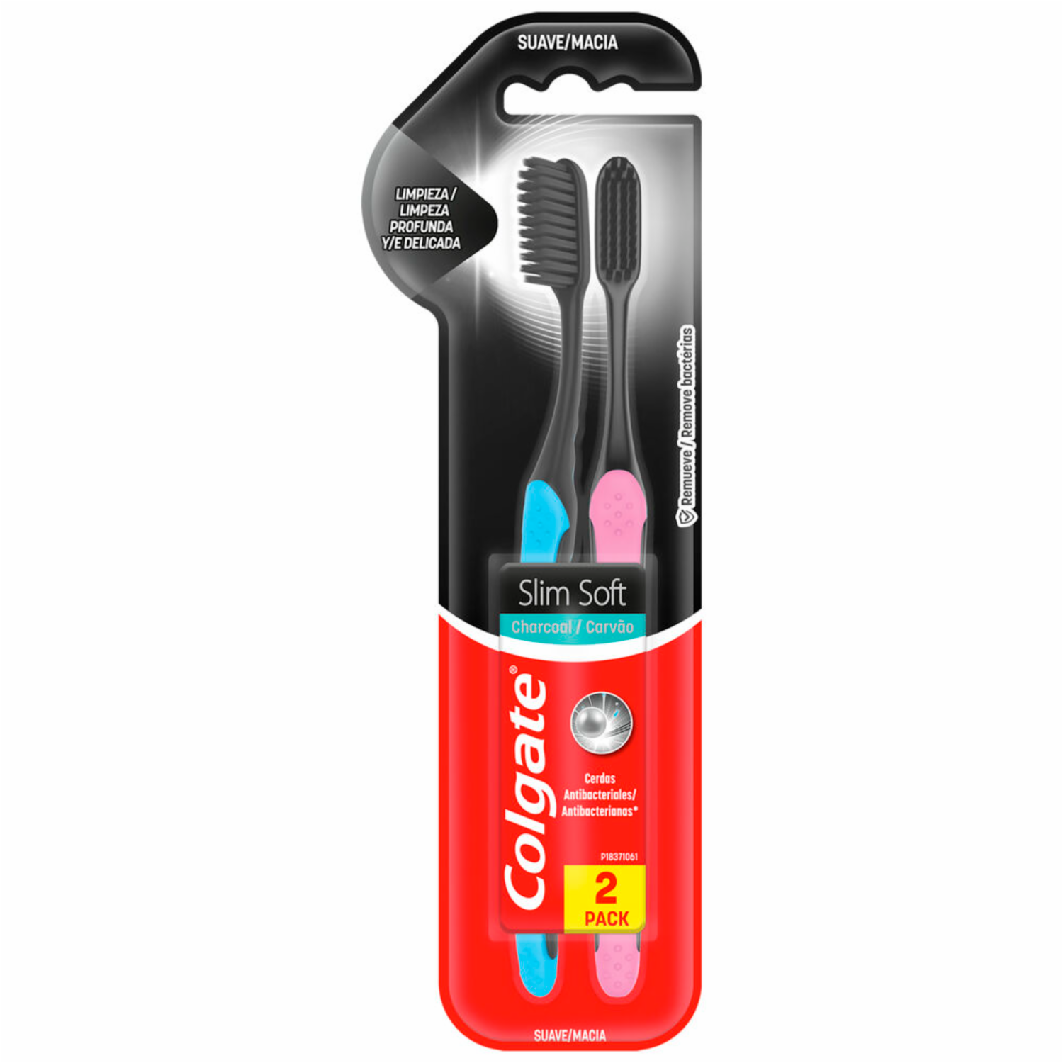 Cepillo Dental Slimsoft Charcoal COLGATE 1X2 Unidades