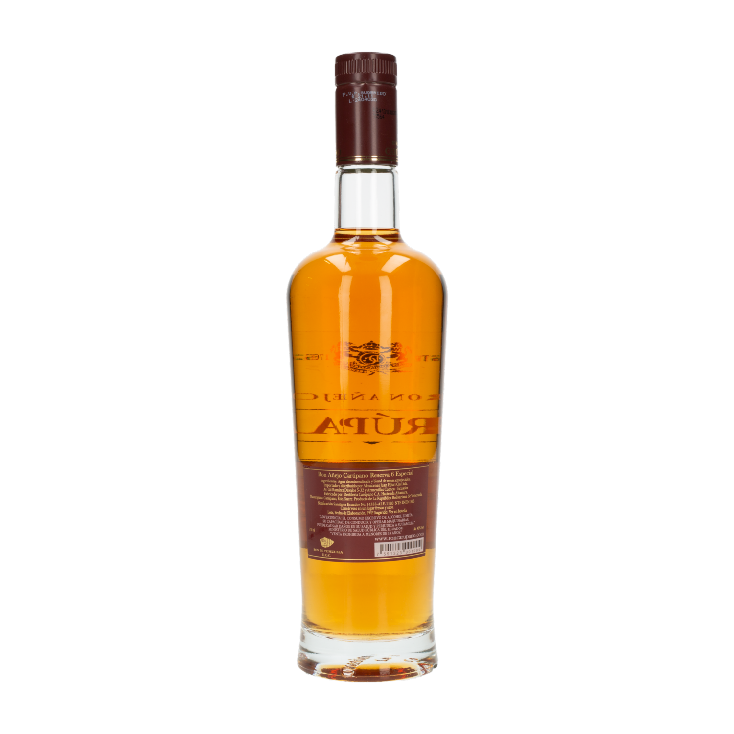 Ron Añejo Reserva 6 Años CARÚPANO 750 Ml