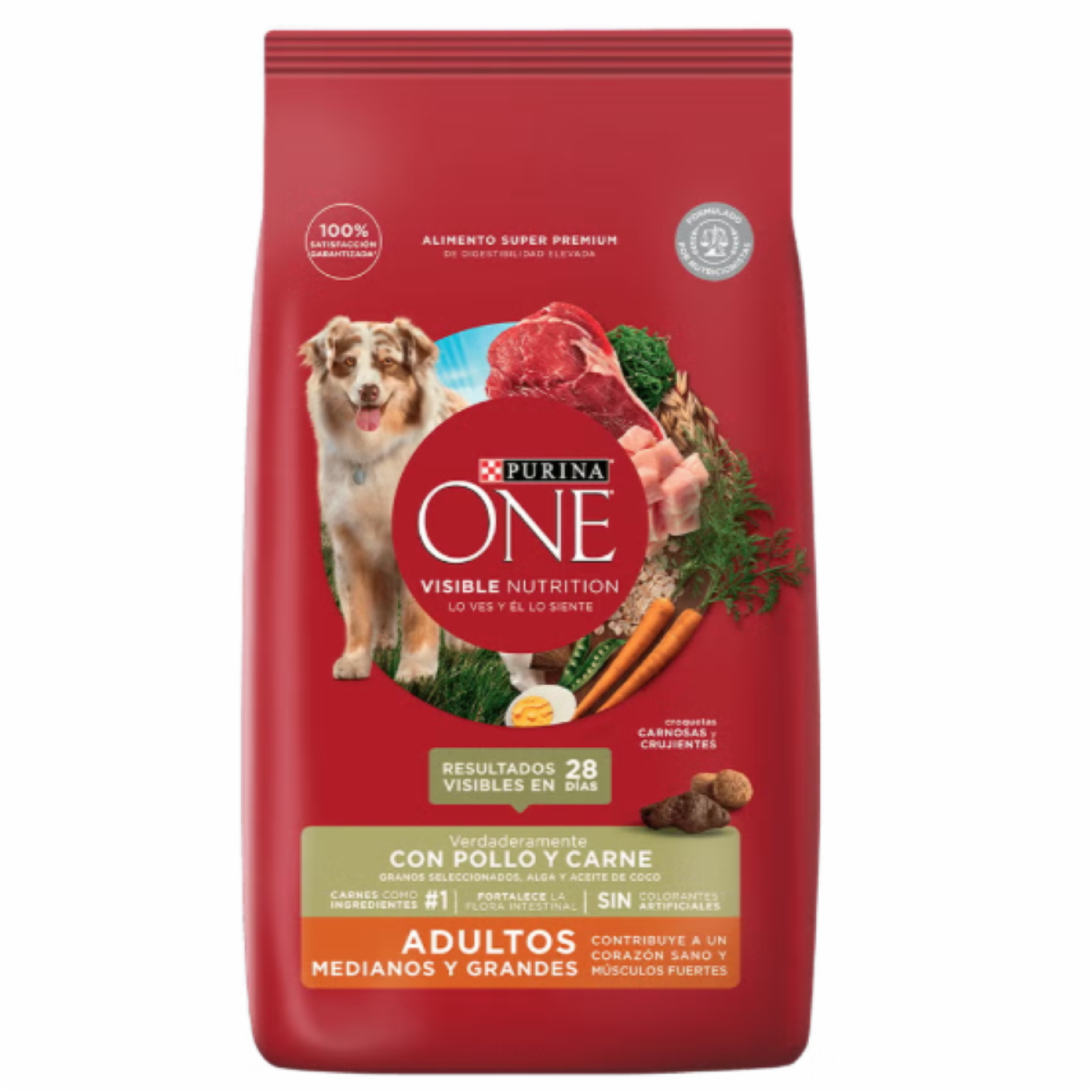Alimento Para Perros Sabor A Carne Para Razas Medianas Y Grandes PURINA ONE 6 Kg