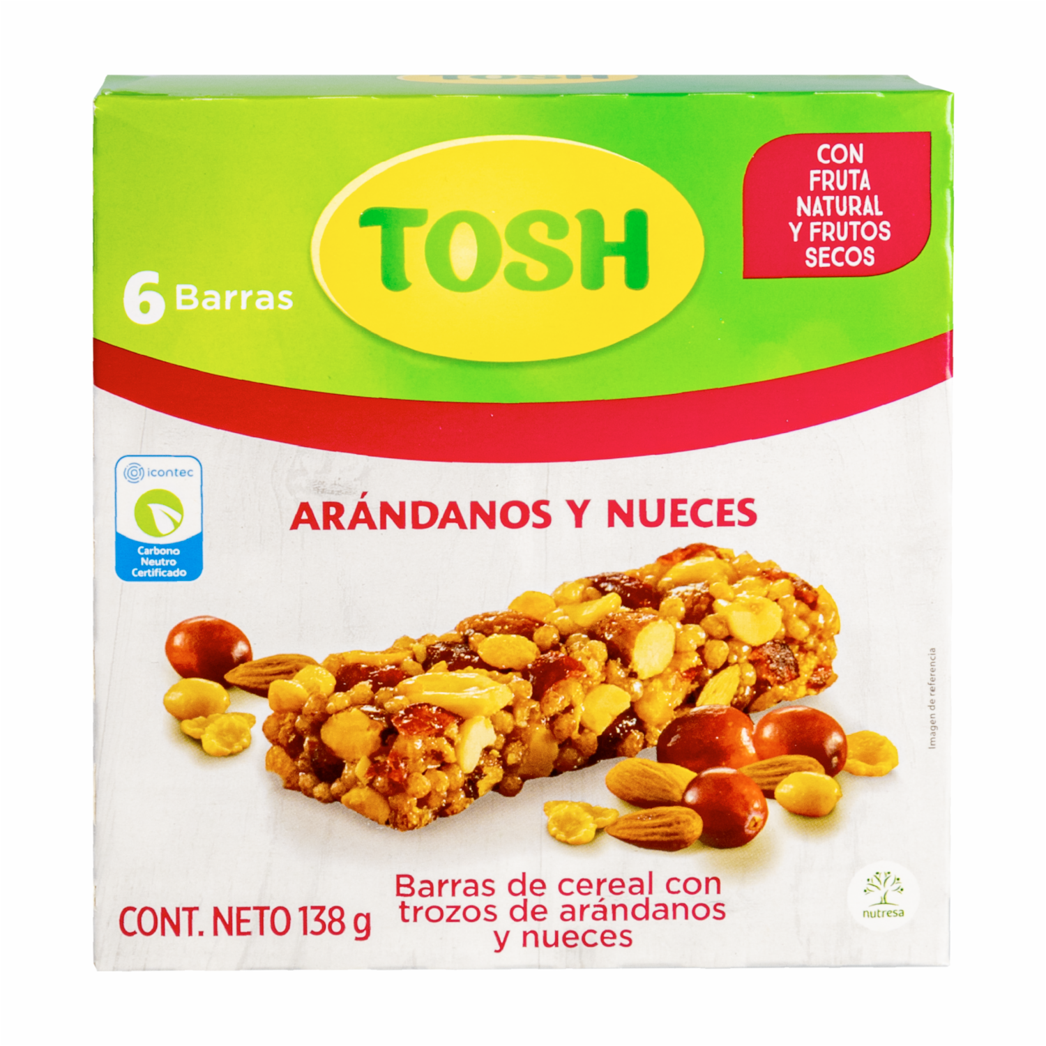 Barra De Cereal Arándanos Y Nueces TOSH 138 G