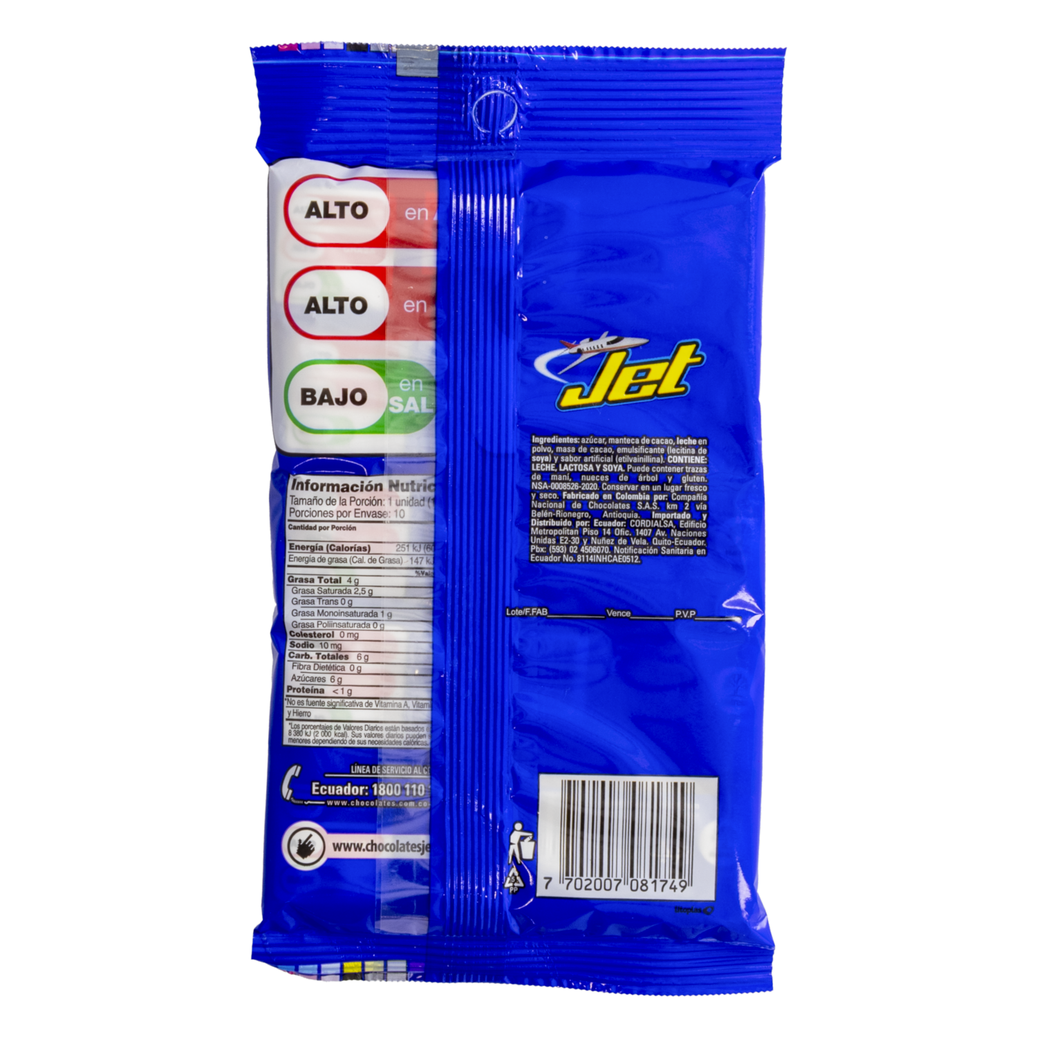 Chocolate Con Leche JET 120 G