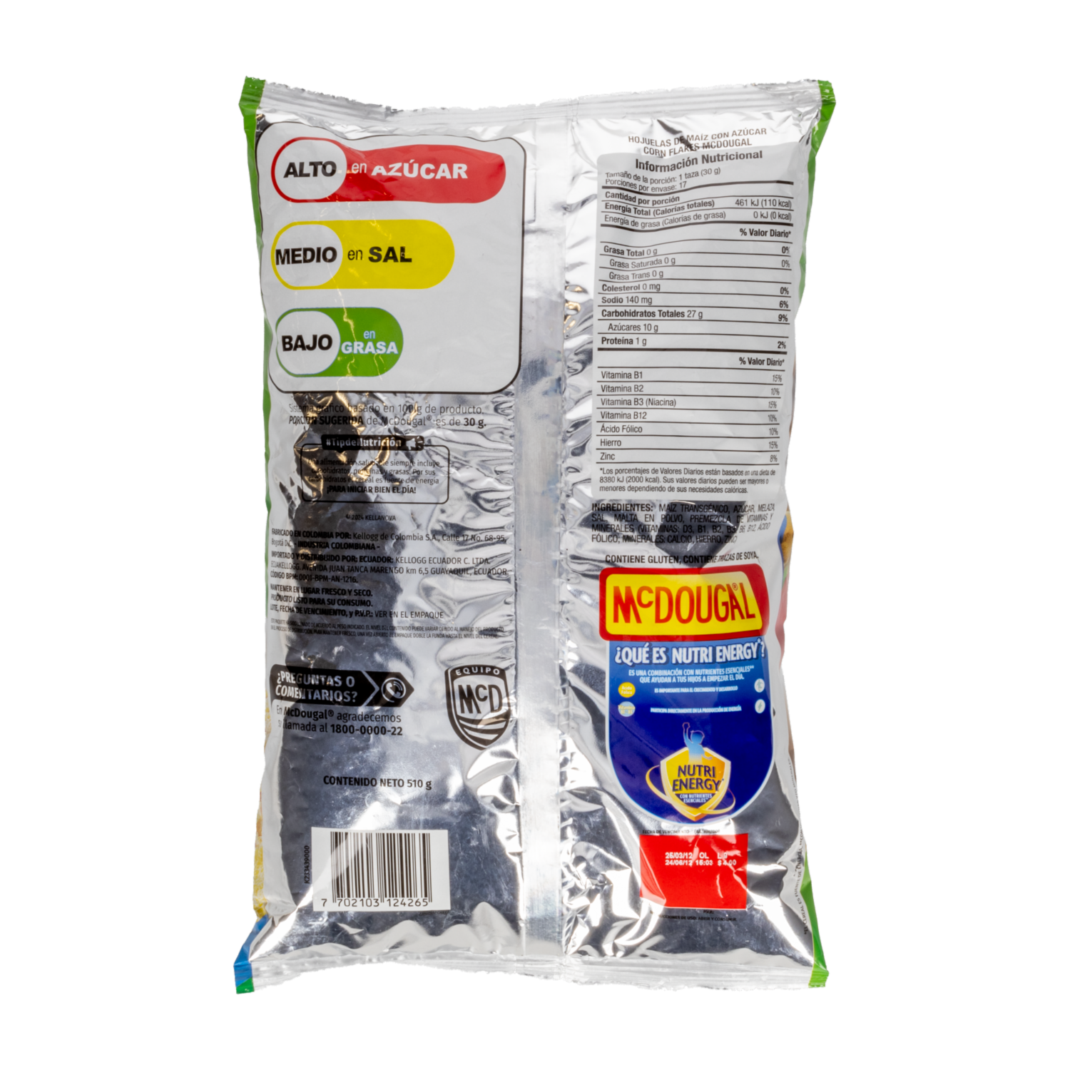 Cereal Hojuelas Con Azúcar MC.DOUGAL 510 G