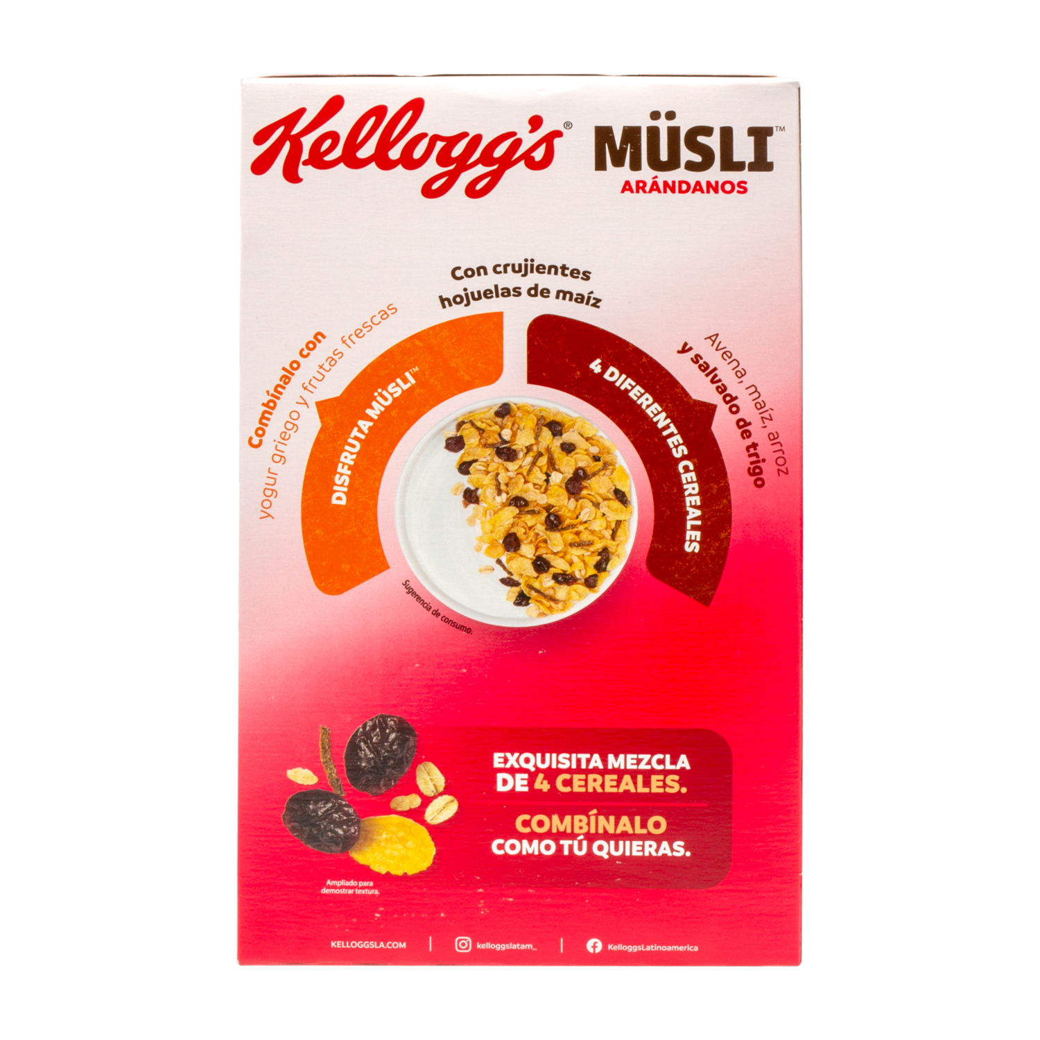 Cereal De Avena Maíz Arroz Y Salvado De Trigo Con Arándanos KELLOGG’S 275 G