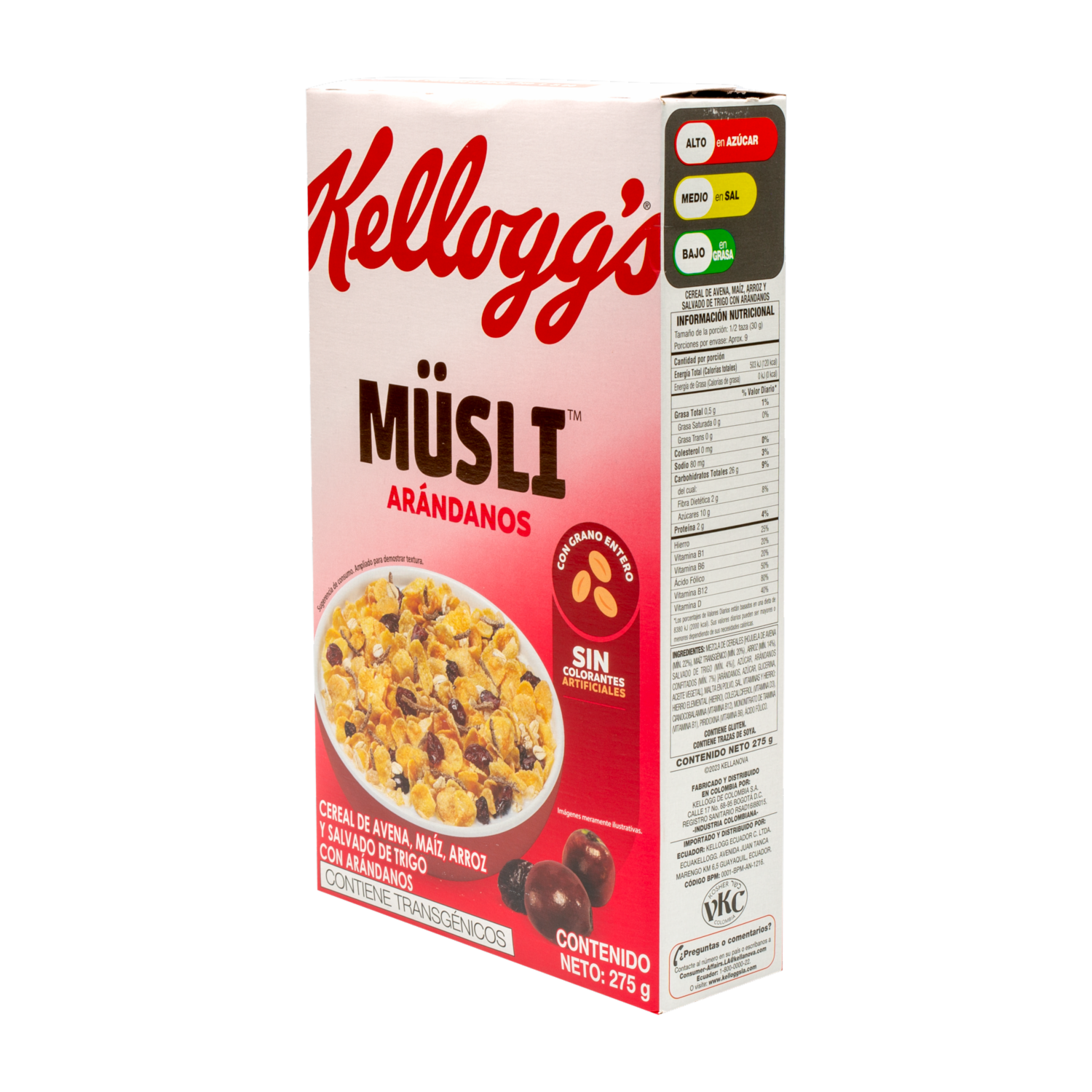 Cereal De Avena Maíz Arroz Y Salvado De Trigo Con Arándanos KELLOGG’S 275 G