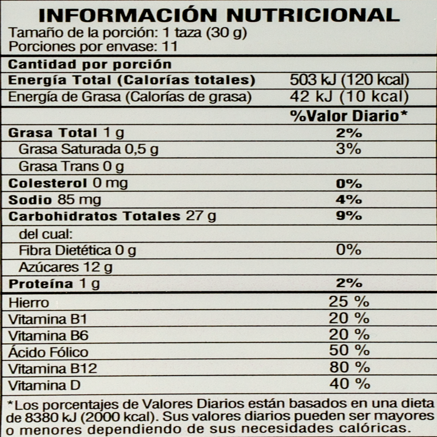 Cereal De Maíz Sabor Azúcar Y Chocolate ZUCARITAS 330 G