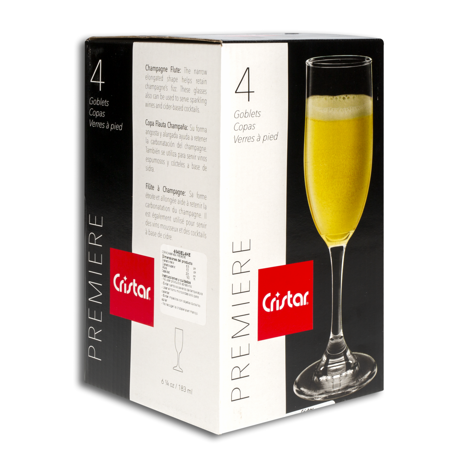Set De Copas De Champagne Hemisphere Premiere CRISTAR Unidad