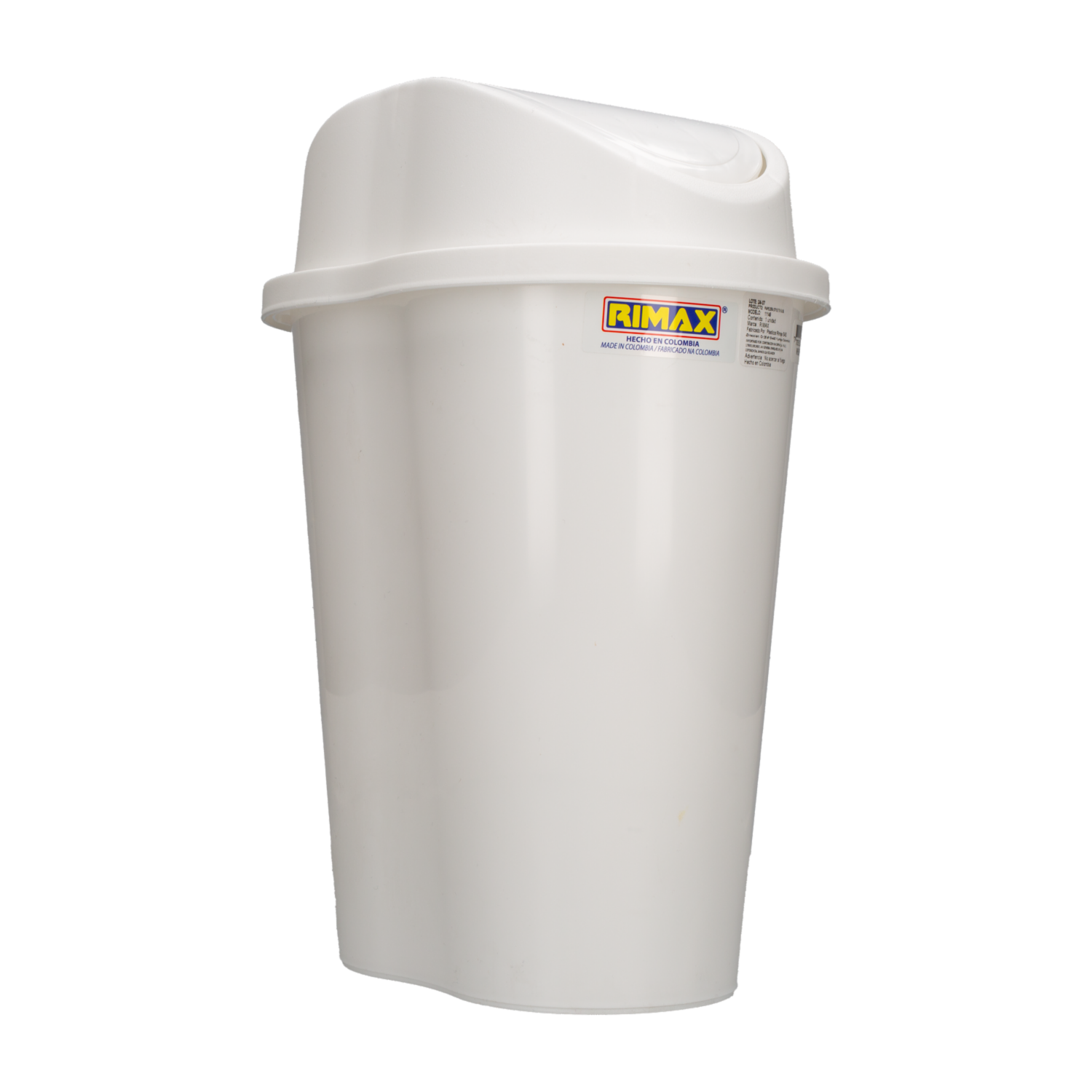 Papelera Style Tapa Vaivén Blanco RIMAX 5 L