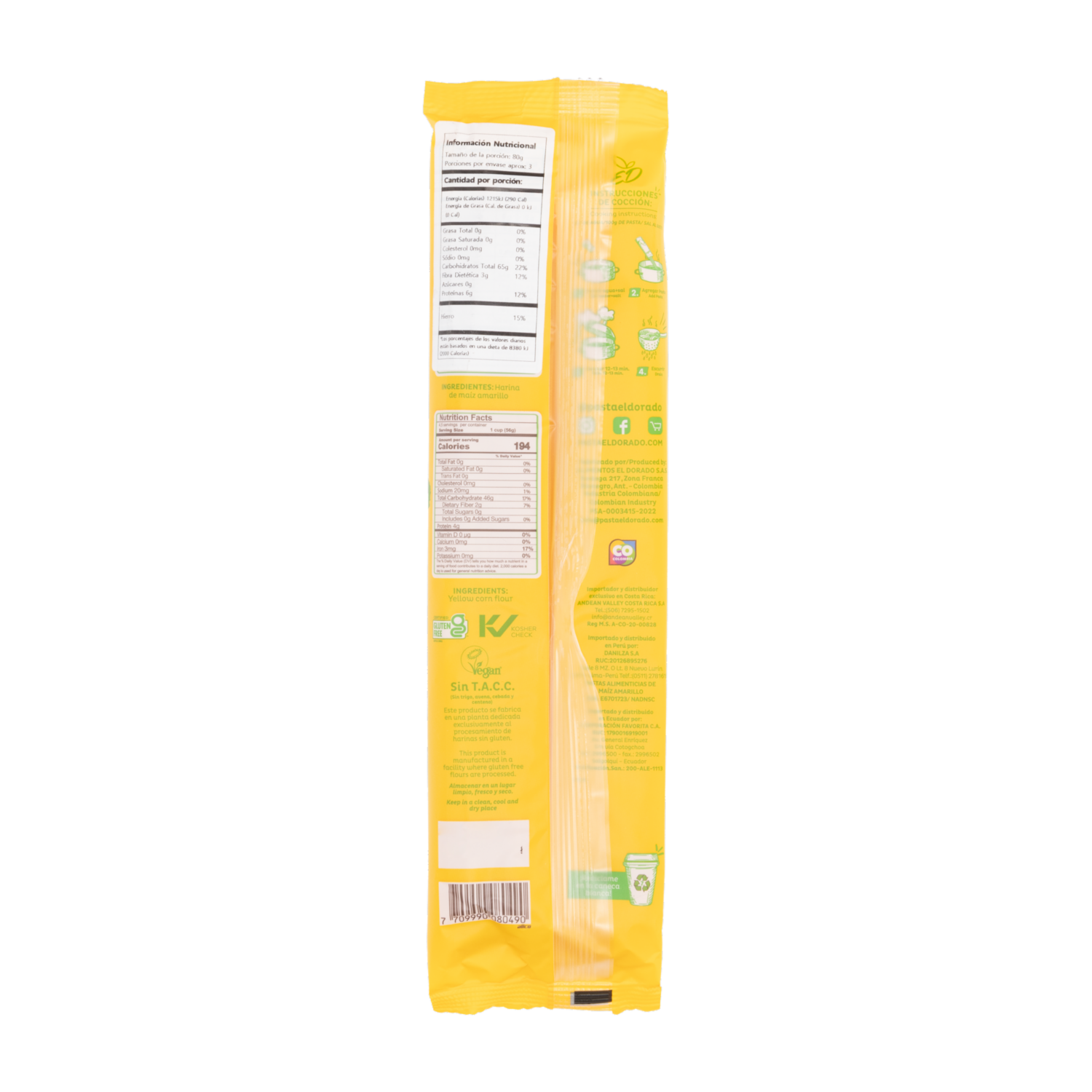 Pasta De Maíz Spaghetti EL DORADO 250   G