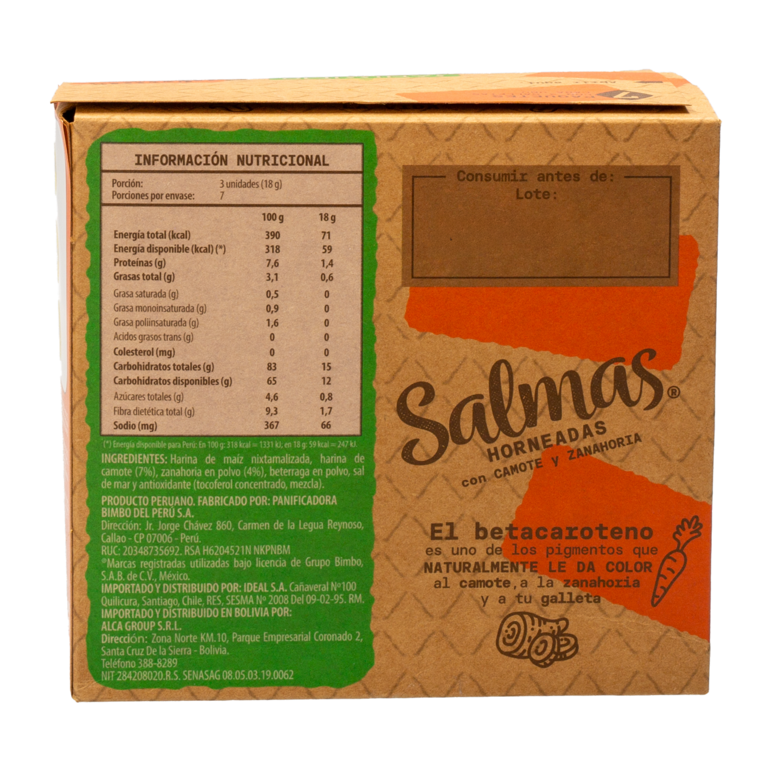 Galletas De Maíz Horneadas con Camote Y Zanahoria SANNISIMO 126 G