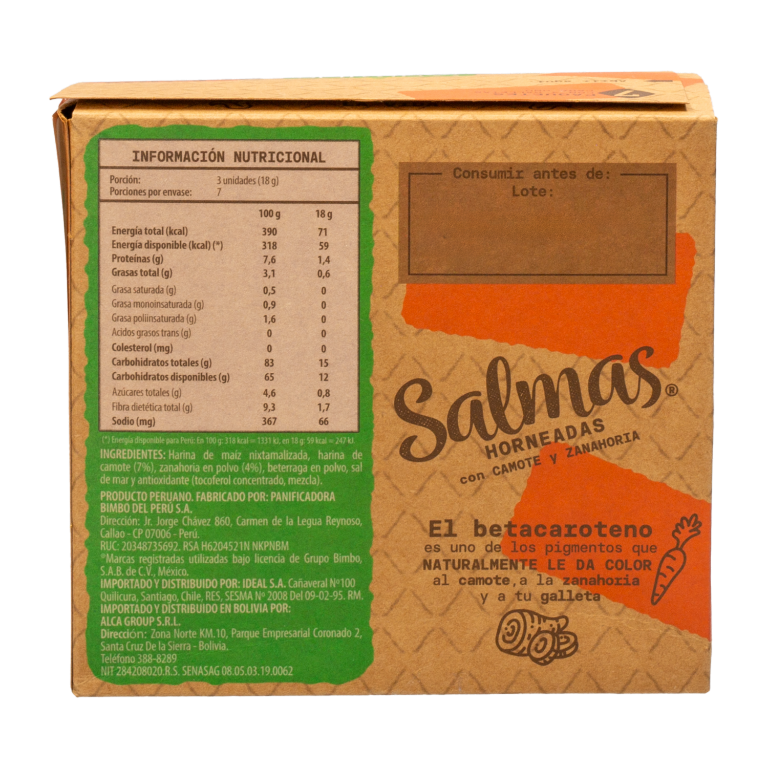 Galletas De Maíz Horneadas con Camote Y Zanahoria SANNISIMO 126 G