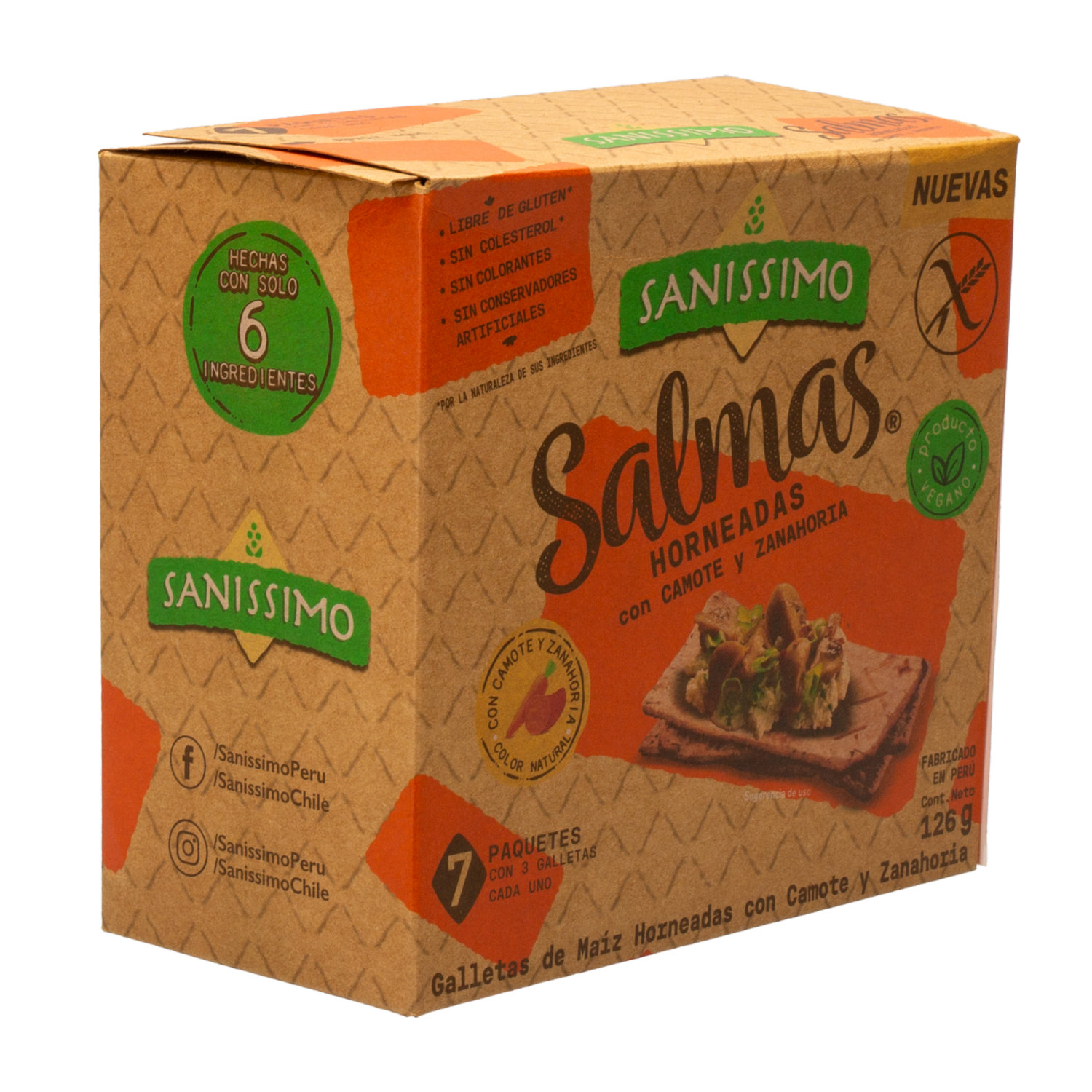 Galletas De Maíz Horneadas con Camote Y Zanahoria SANNISIMO 126 G