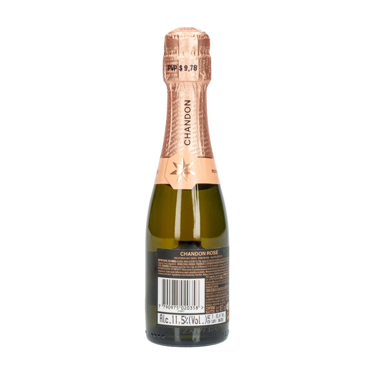 Vino Espumante Argentino Mini Rose CHANDON 187 Ml