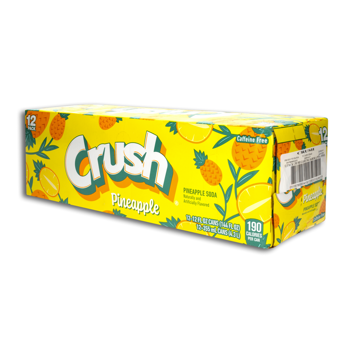 Bebida Gaseosa Sabor A Piña En Lata CRUSH 12X355 Ml