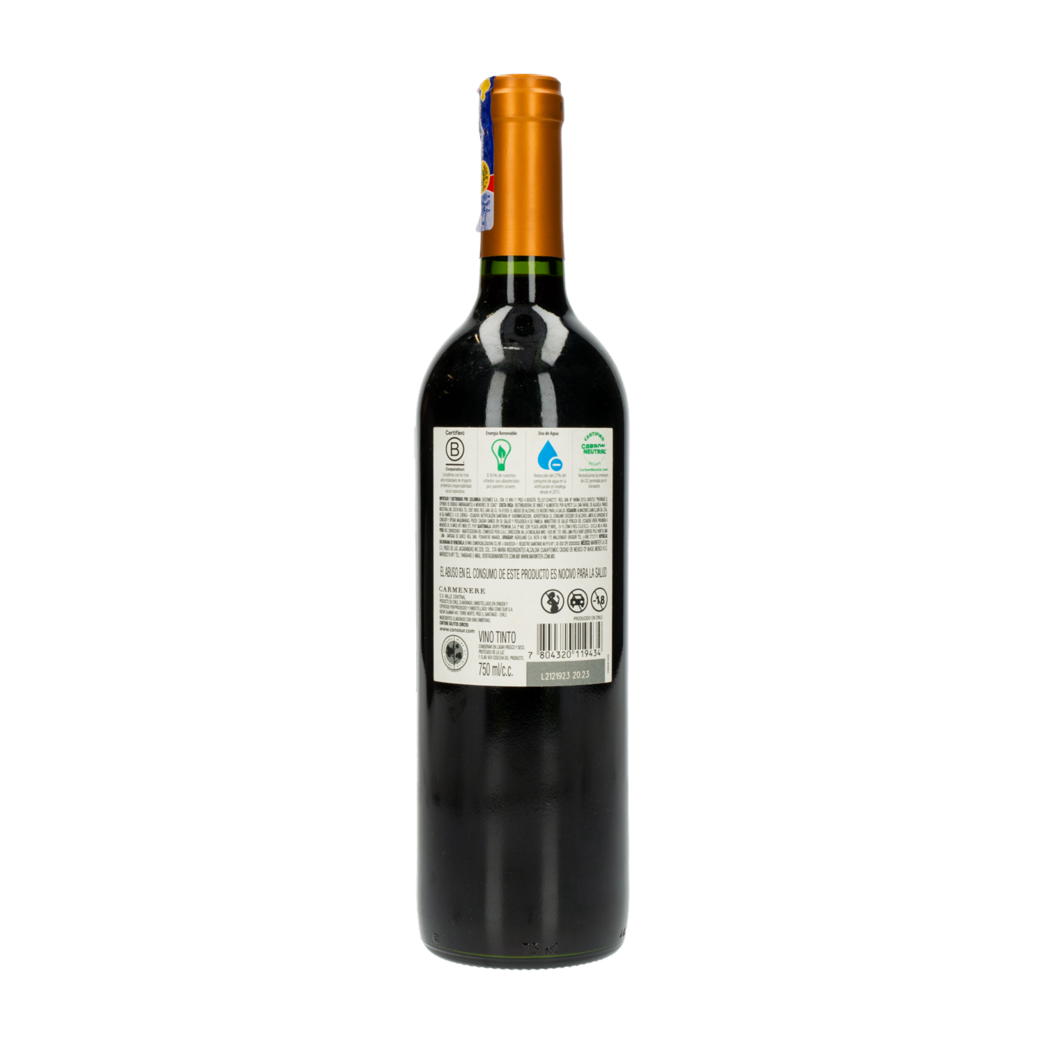 Vino Tinto Bicicleta Carmenere CONO SUR 750 Ml