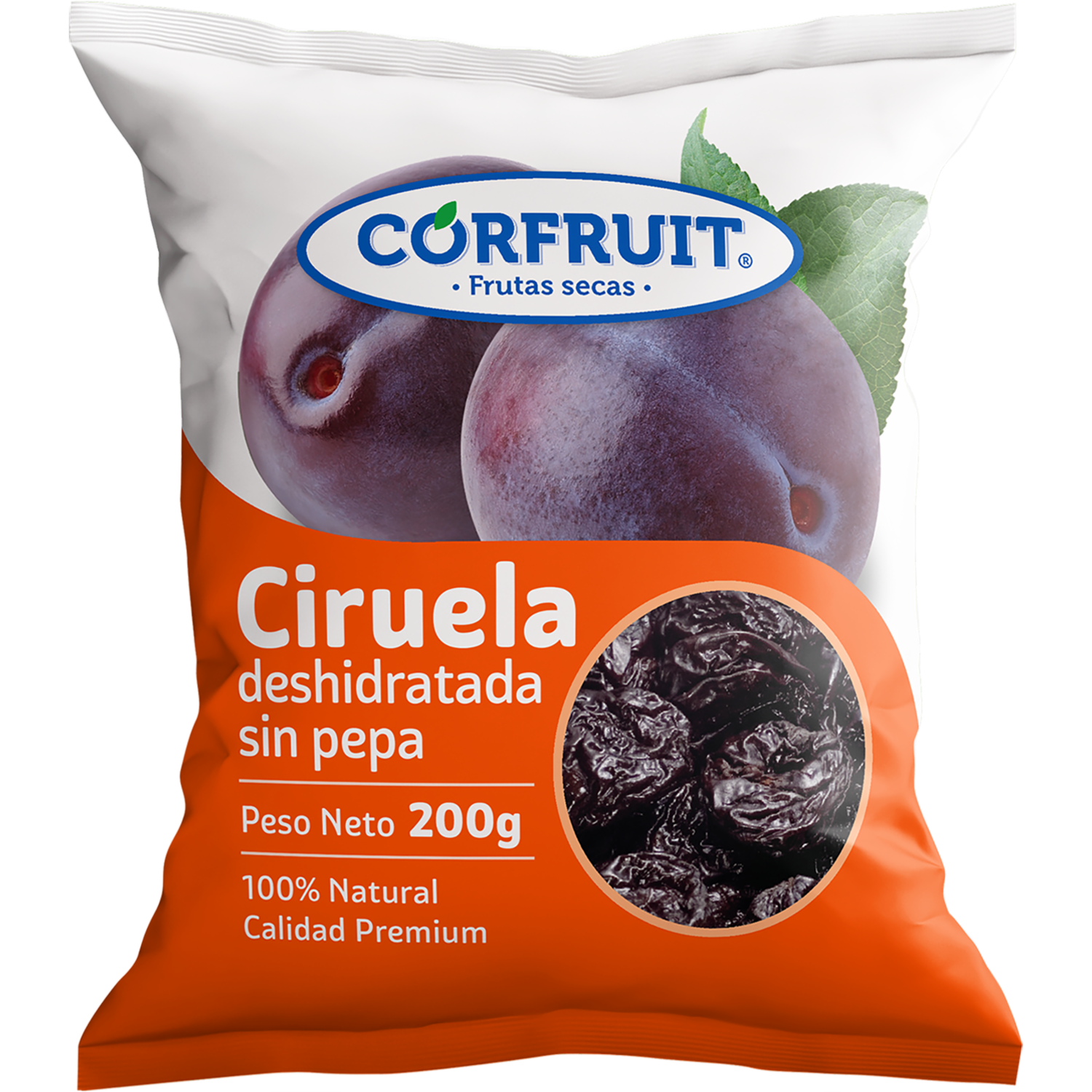Ciruelas Deshidratada Sin Pepa 100% Natural CORFRUIT 200 G