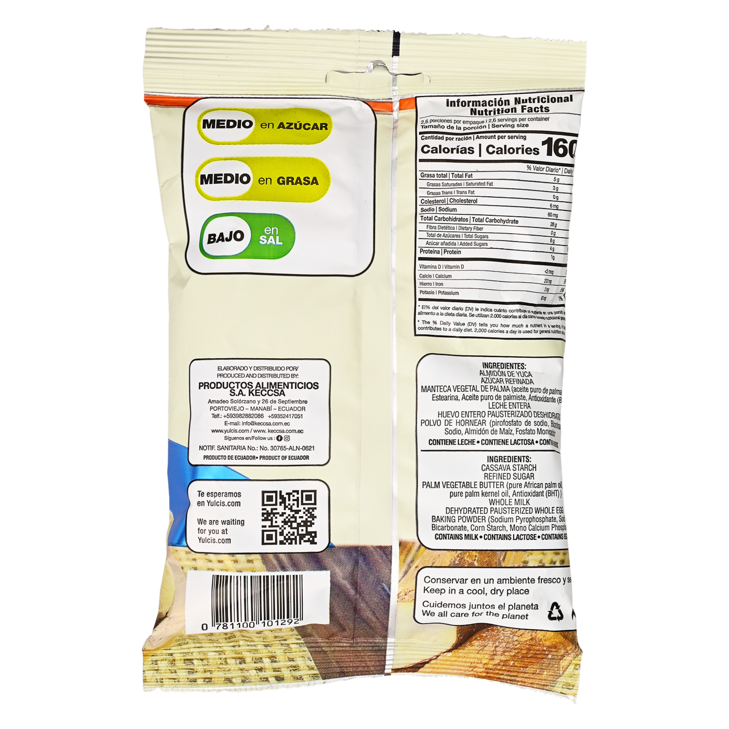 Galletas De Sal De Almidón De Yuca Sin Gluten D´KECCSA 90g