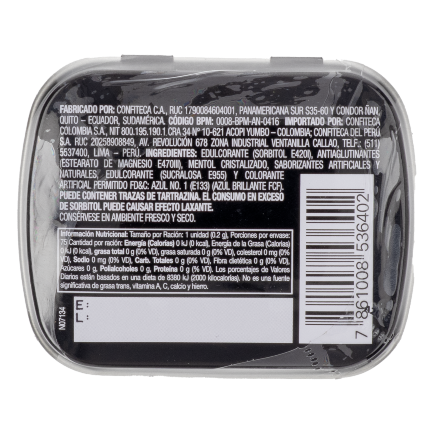 Caramelo Mentolado Black Sin Azúcar JAZZ 15 G