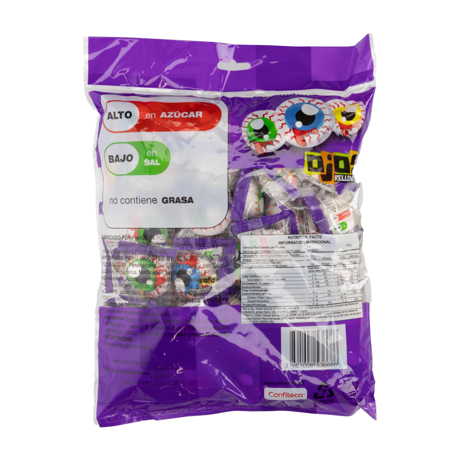 Marshmellows Ojos Rellenos Halloween YELLIES 250 G