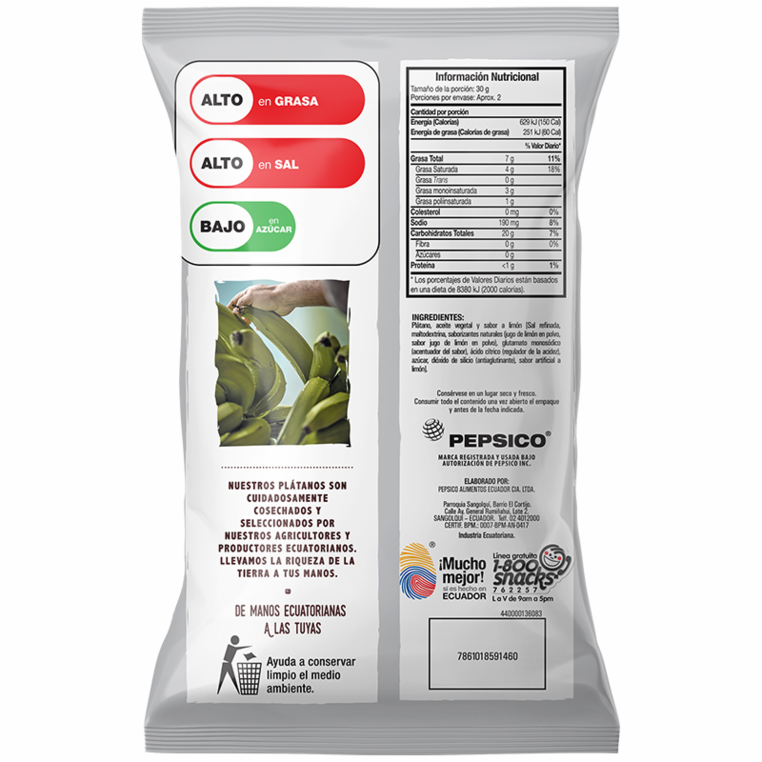Platanitos Sabor A Limón NATUCHIPS 45 G
