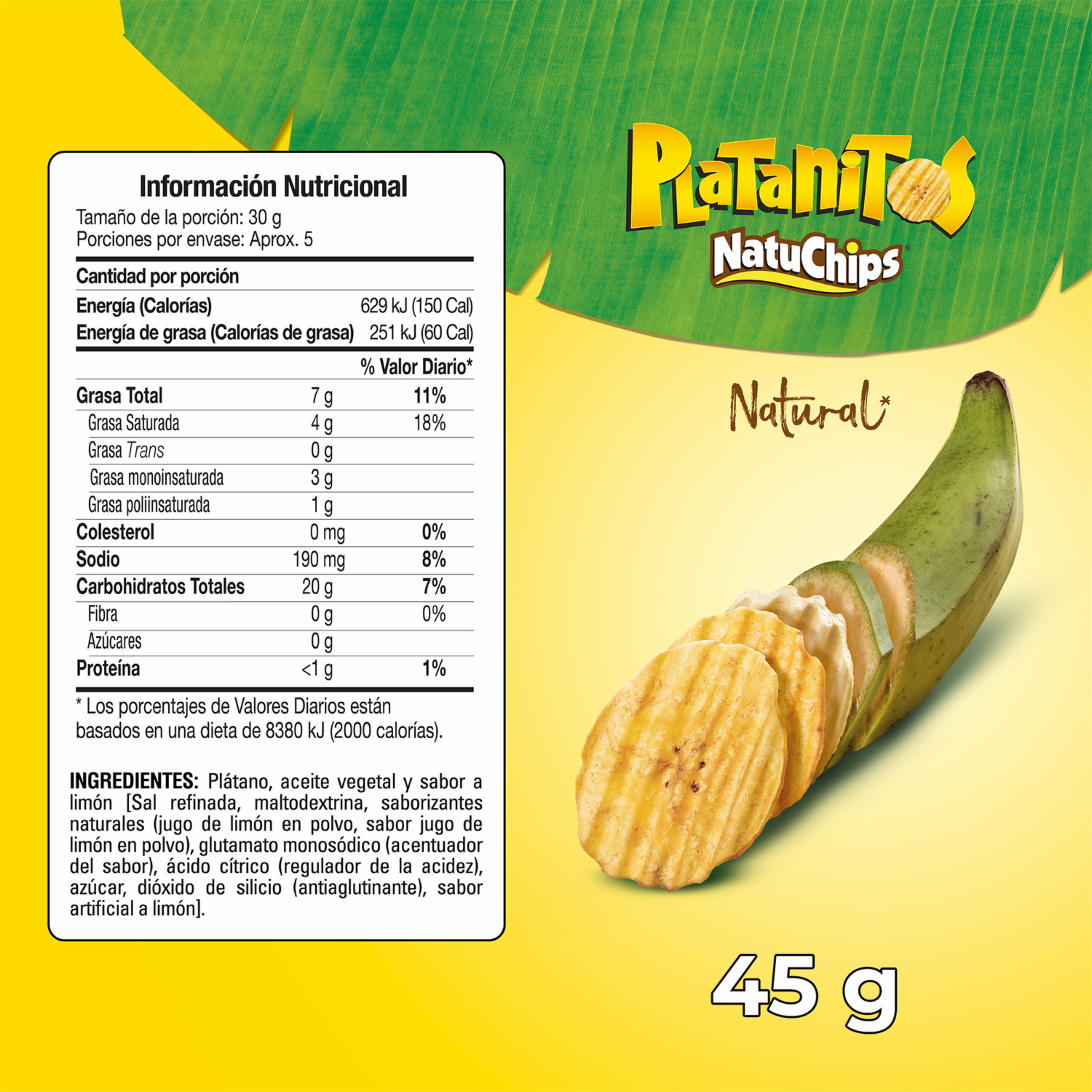 Platanitos Sabor Natural NATUCHIPS 45 G