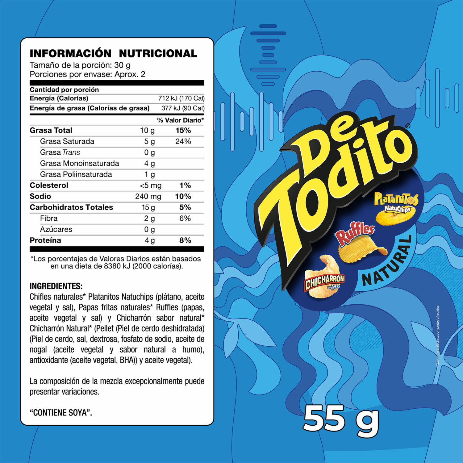 Bocaditos Surtidos Sabor Natural DE TODITO 55 G