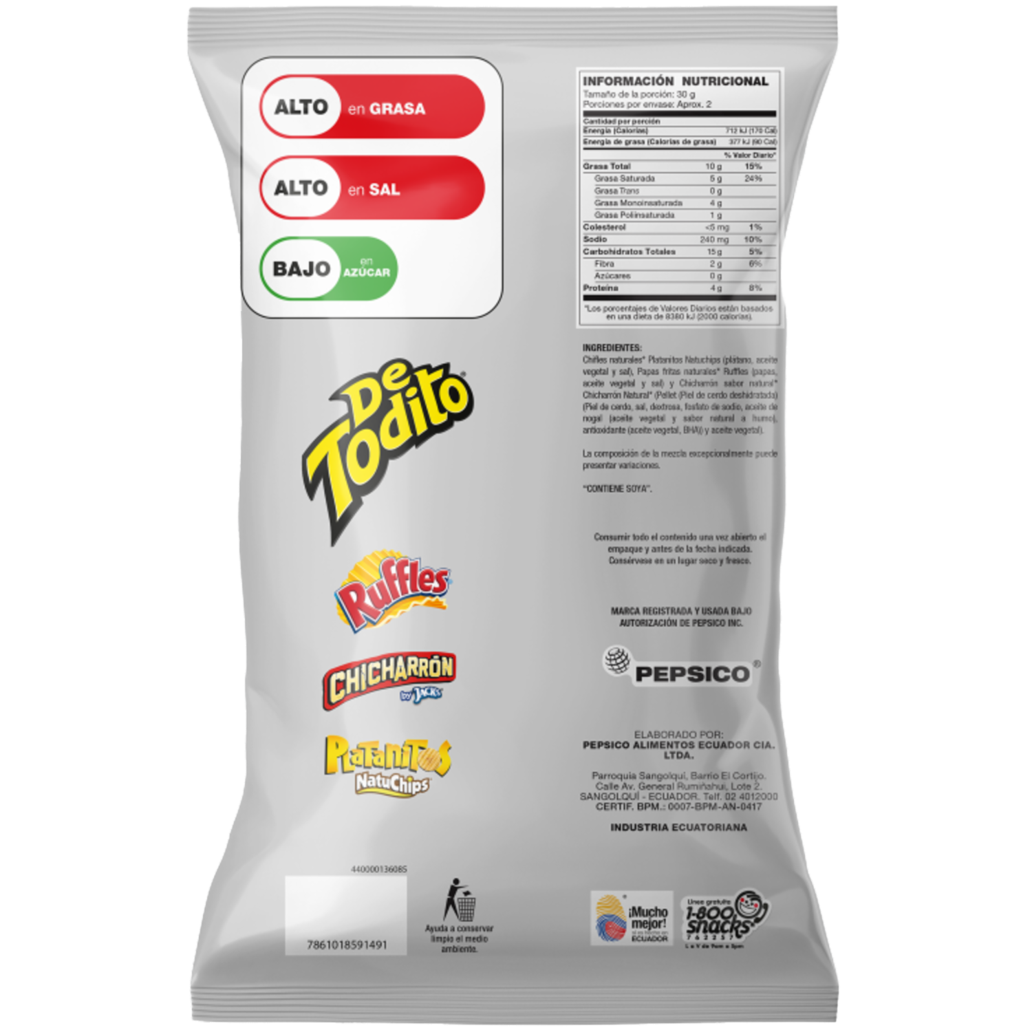 Bocaditos Surtidos Sabor Natural DE TODITO 55 G