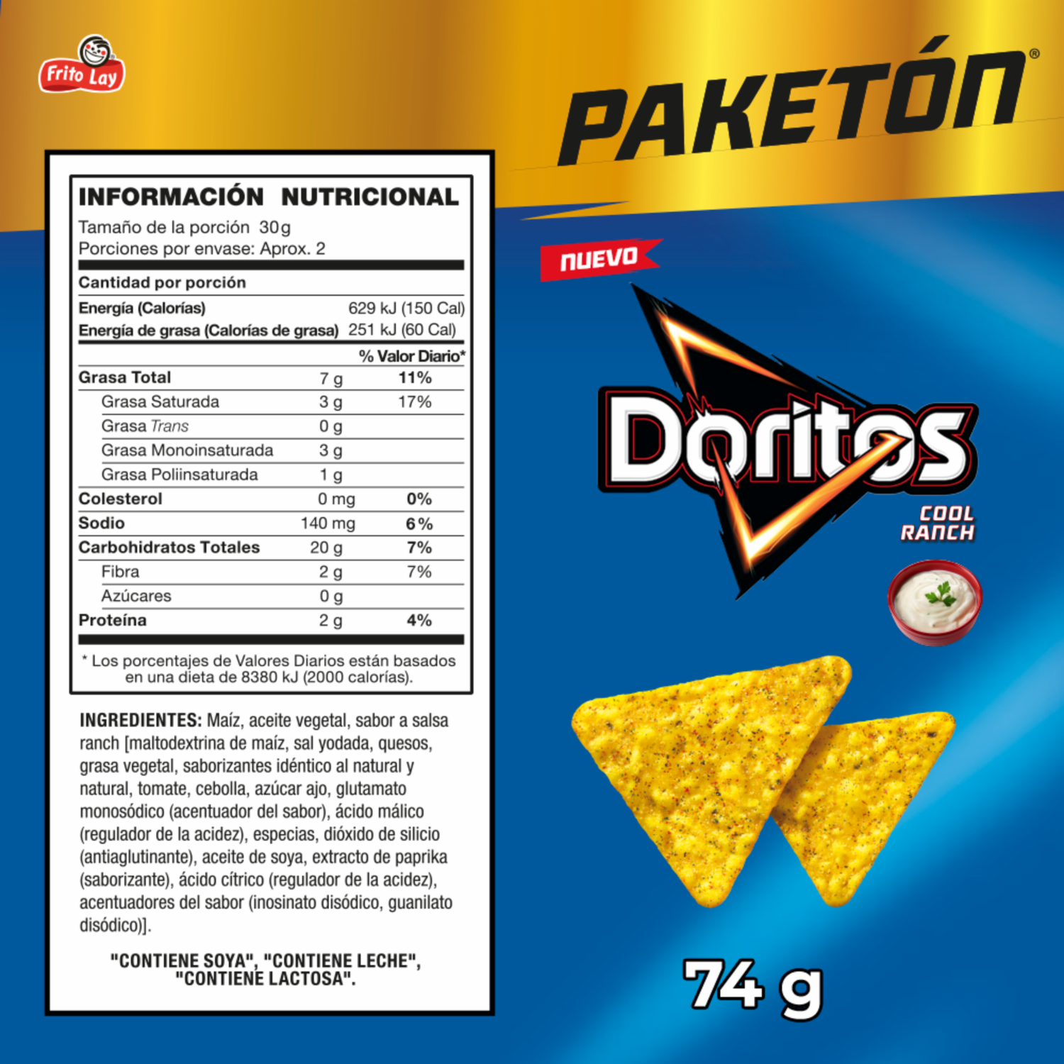Bocaditos De Maíz Cool Ranch DORITOS 74 G