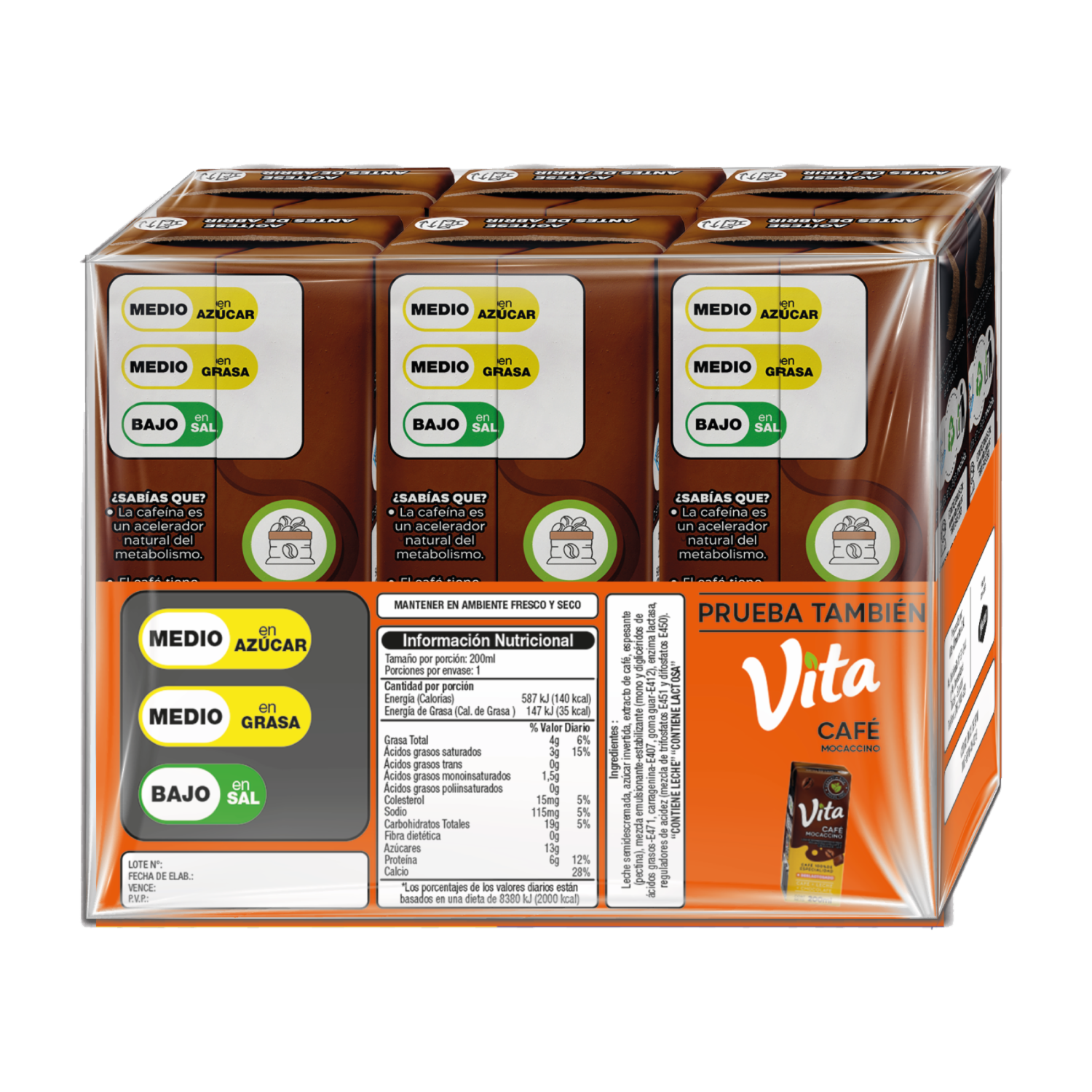 Bebida De Café Cappuccino Deslactosado VITA 1200 G