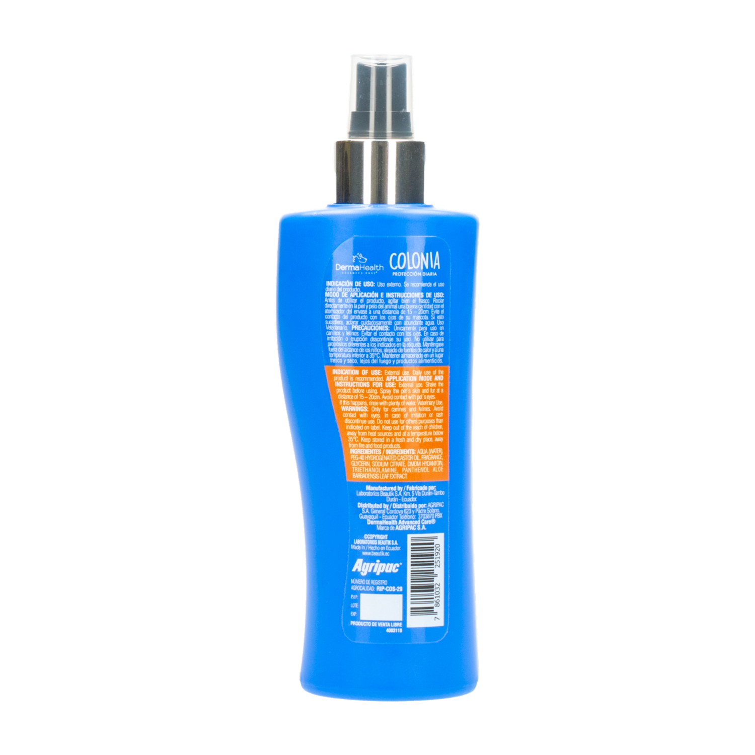 Colonia Para Mascotas Con Ph Neutro DERMAHEALTH Unidad
