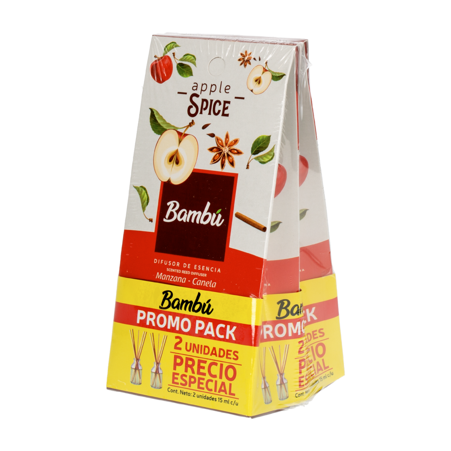 Desodorante Ambiental Manzana Y Canela Pack Precio Especial BAMBÚ 15 ml X 2 Uds