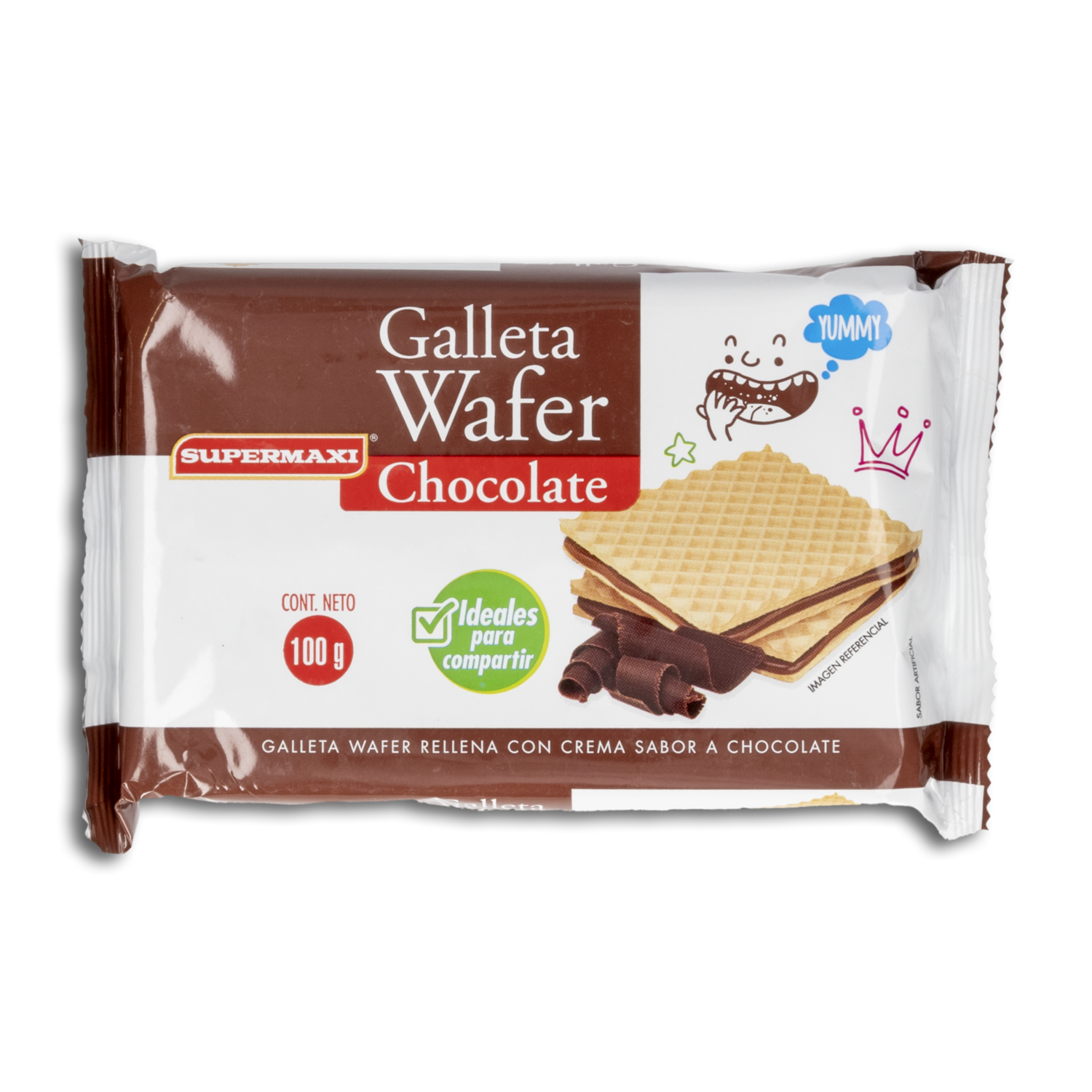 Galletas Dulces Waffer Rellenas Con Crema Sabor A Chocolate SUPERMAXI 100 G