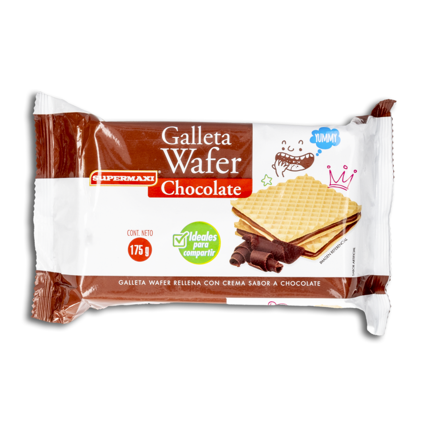 Galletas Dulces Waffer Rellenas Con Crema Sabor A Chocolate SUPERMAXI 175 G