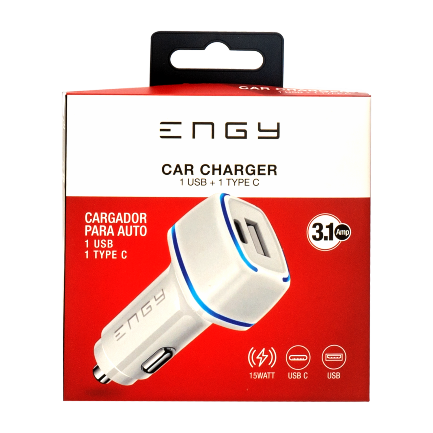 Cargador Para Auto ENGY Tipo C  y USB-A