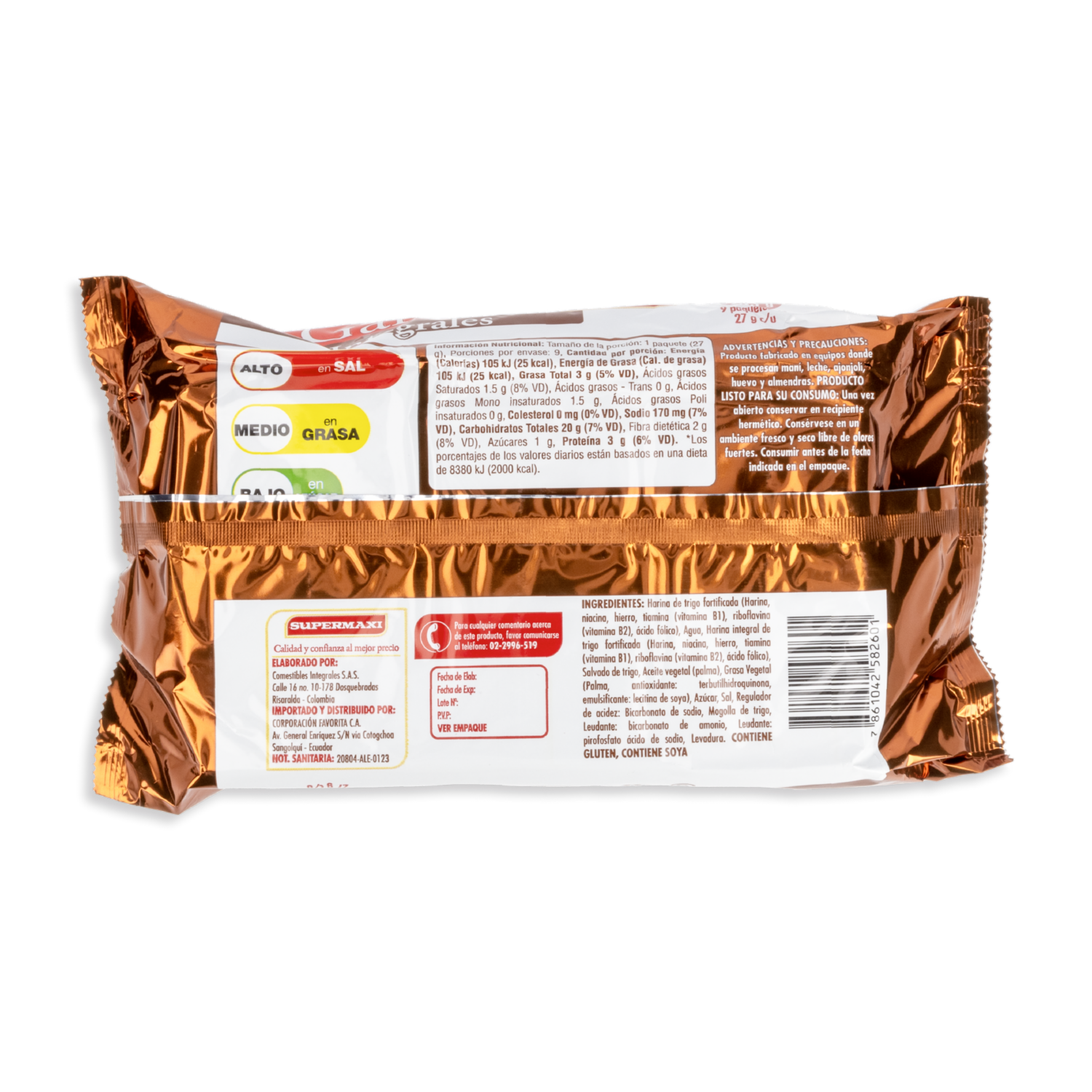 Galletas Integrales De Sal SUPERMAXI 243 G