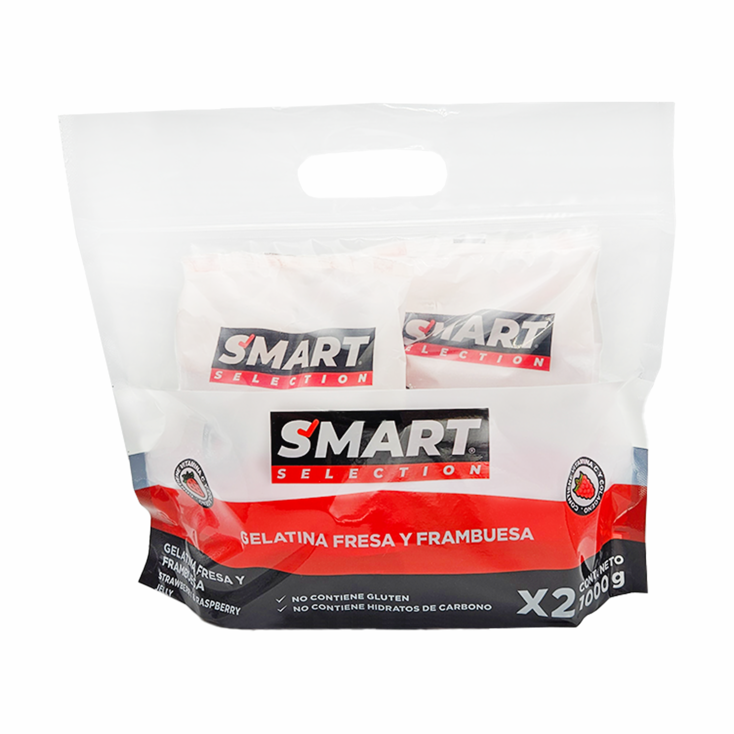 Gelatina En Polvo Sabor A Fresa Y Frambuesa SMART SELECTION 2 X 500 G