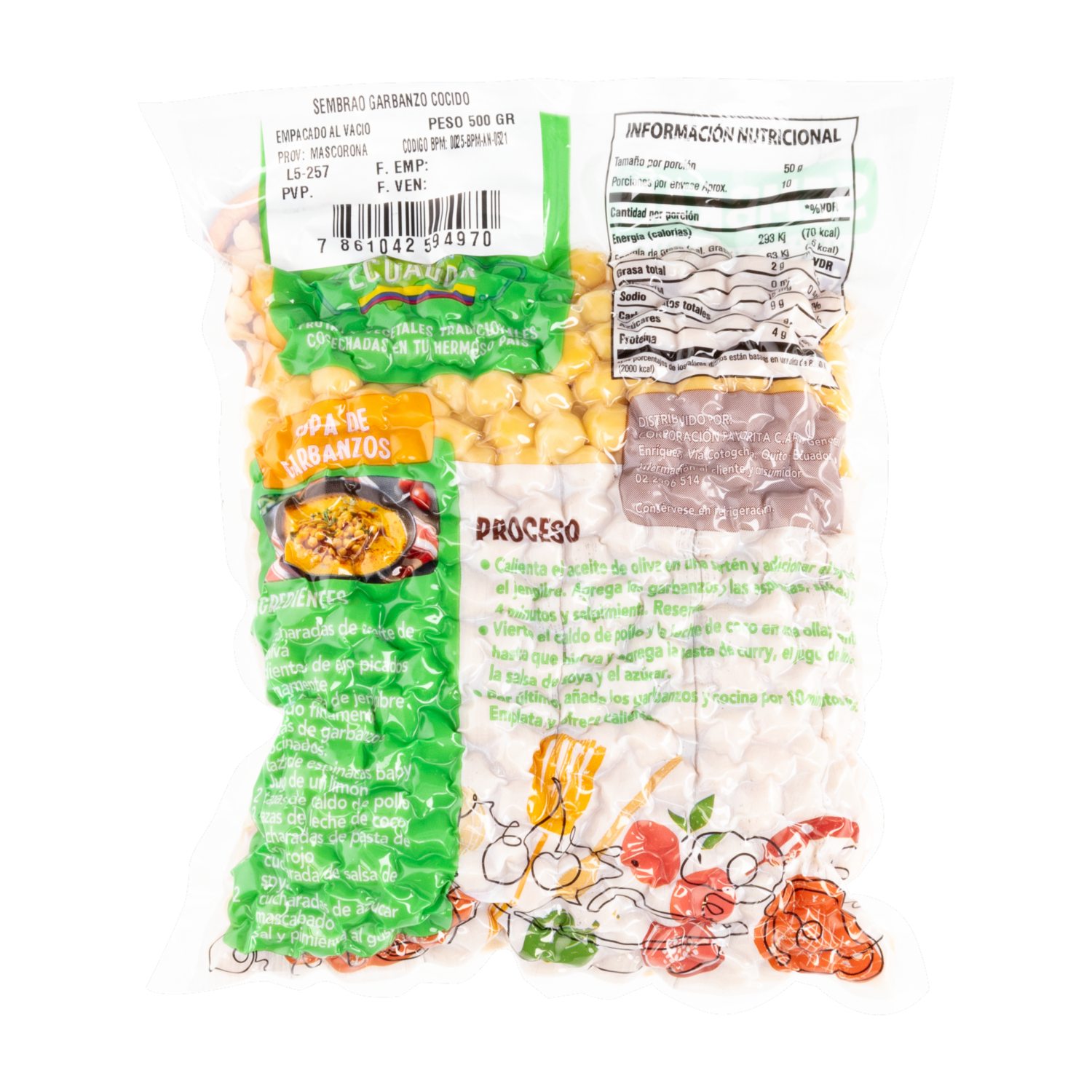 Garbanzo Cocido Al Vacío SEMBRAO 500 G