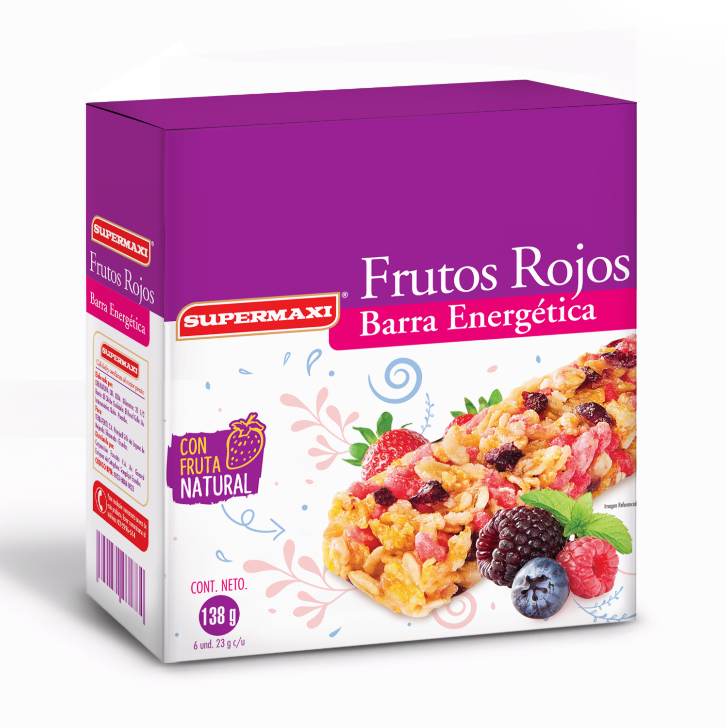 Barra De Cereal Con Frutos Rojos SUPERMAXI 138 G